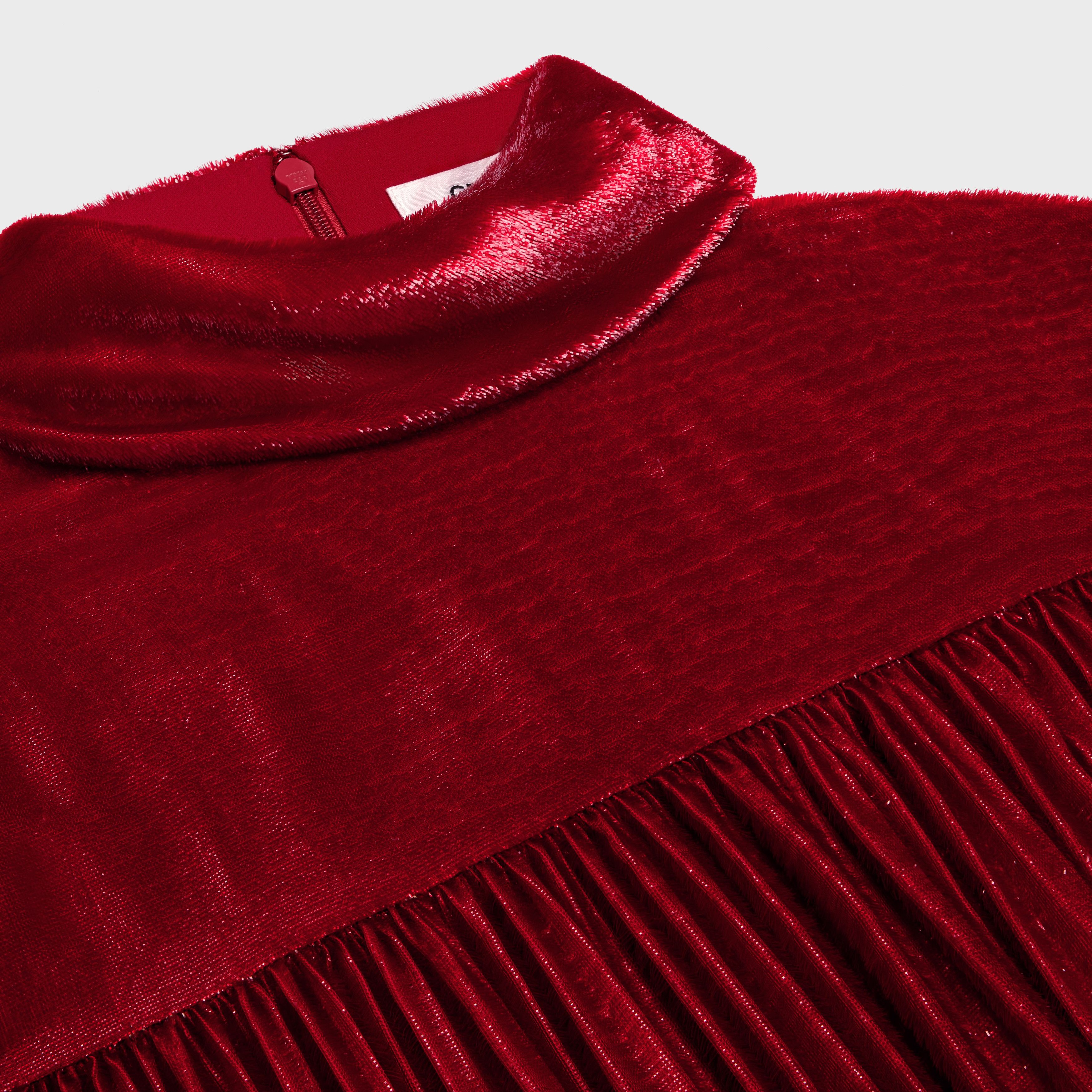Celine o1y0725 Mini Dress in Red Size M / US 6-8 / IT 42-44 - 3 Thumbnail