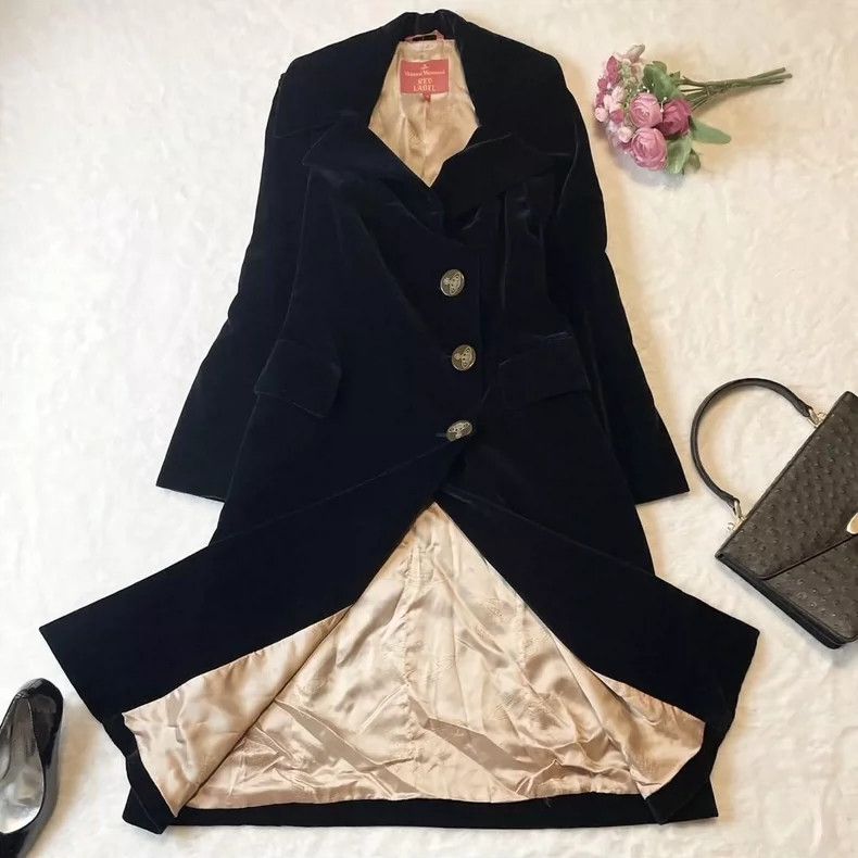 Vivienne Westwood Vivienne Westwood Dark blue shiny velvet velvet vintage co Size M / US 6-8 / IT 42-44 - 1 Thumbnail