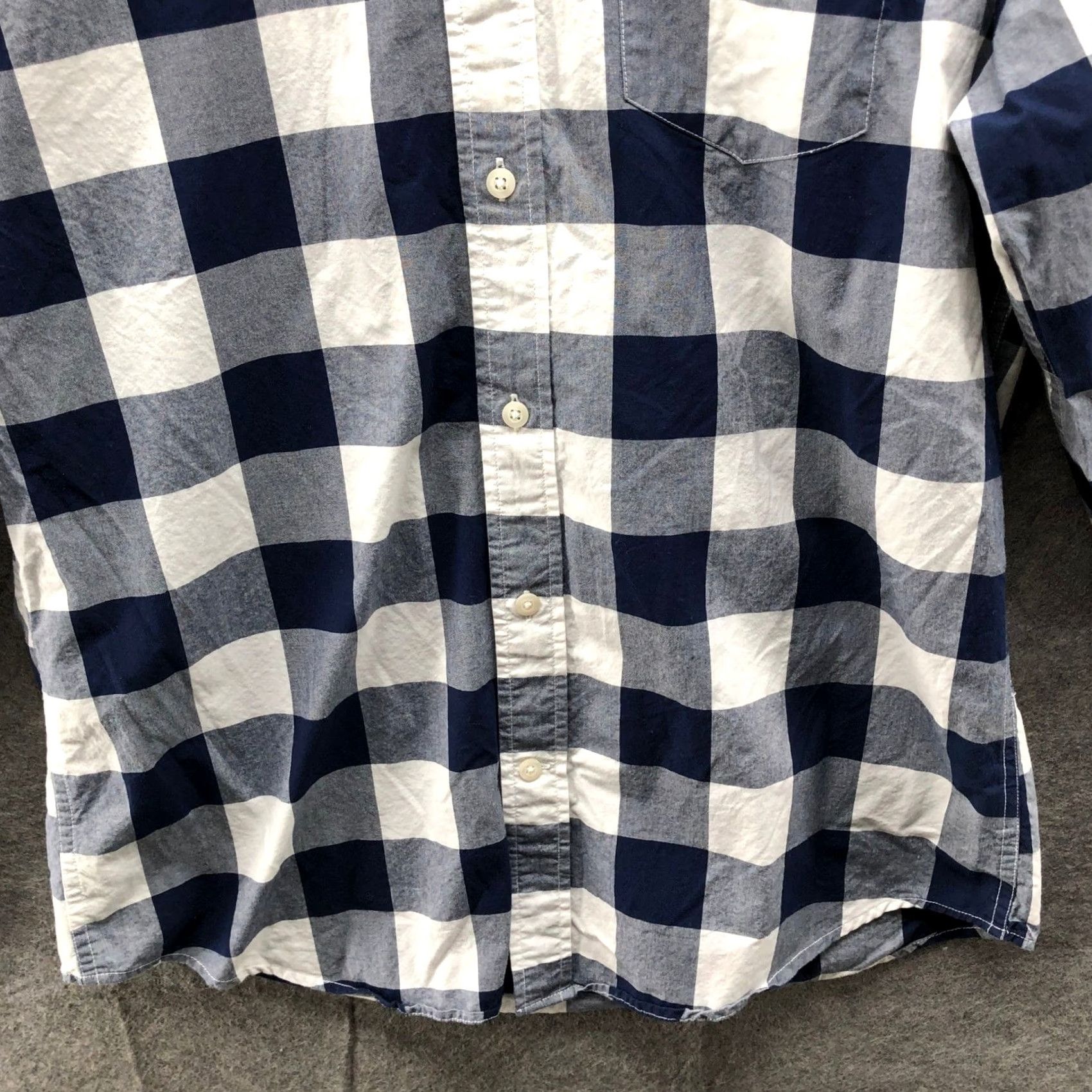Gap Gap Poplin Slim Fit Shirt Mens L Long Sleeve Blue White Buffalo Plaid Cotton Size US L / EU 52-54 / 3 - 4 Thumbnail