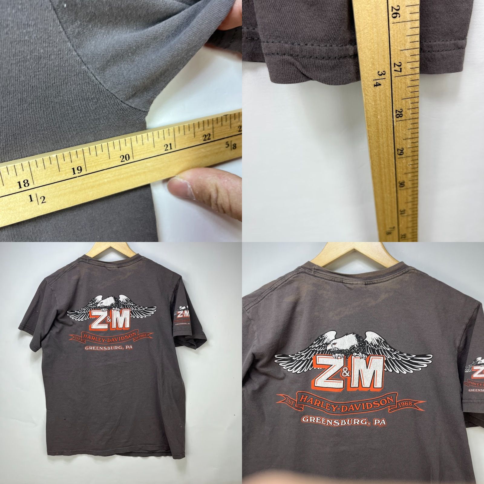 Harley Davidson VINTAGE Harley-Davidson Skull MMA Y2K T-Shirt AOP Large Goth Grunge Men's T-Shirt Gray L Size US L / EU 52-54 / 3 - 8 Thumbnail