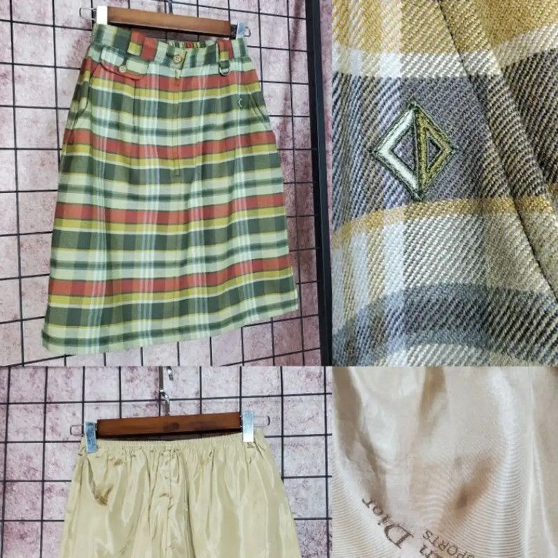 Dior Dior Green Wool Embroidered A-Line Skirt 0089 Size 28" / US 6 / IT 42 - 1 Thumbnail