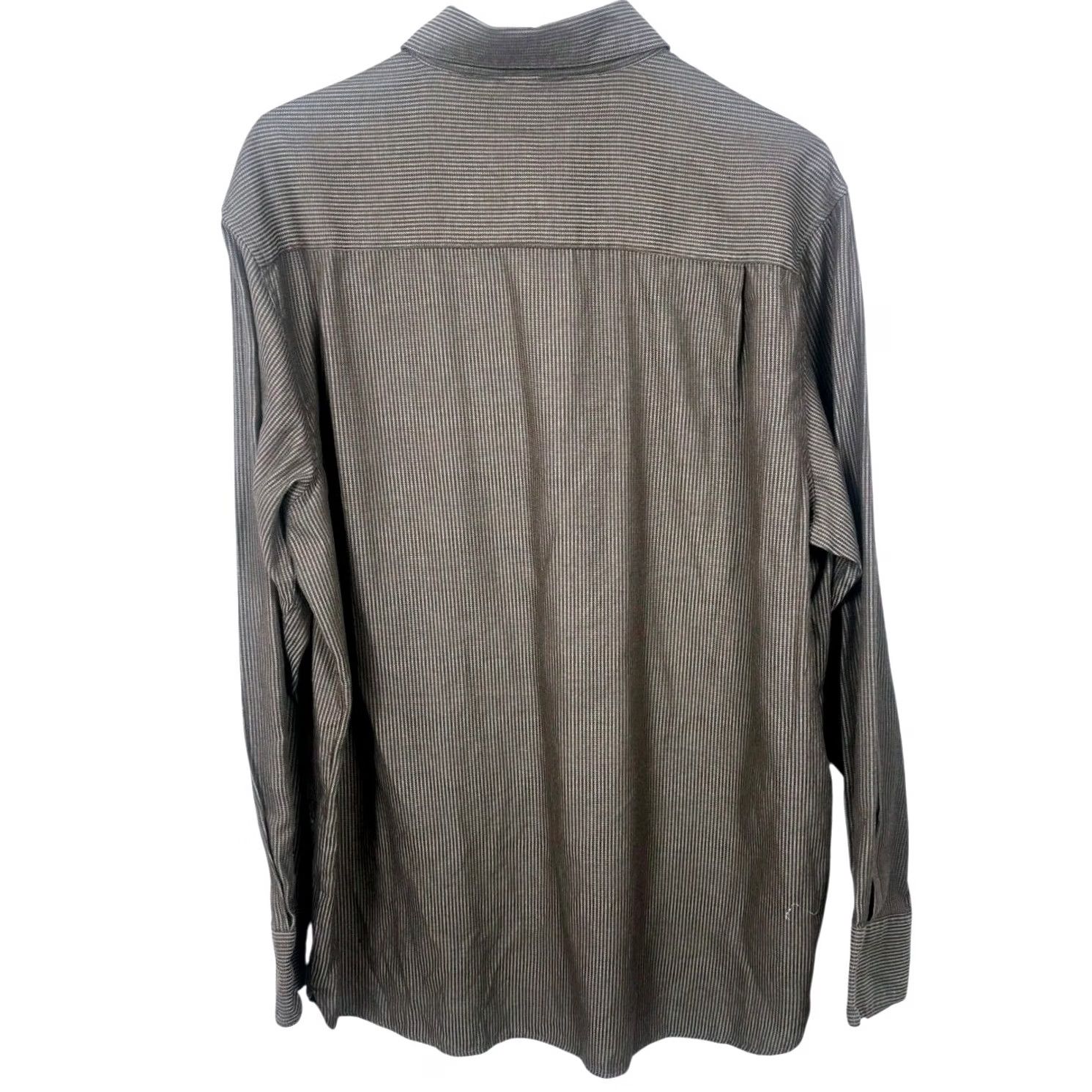 Vintage AXIST Mens Shirt Long Sleeve Button Down Classic Fit Striped Brown L Size US L / EU 52-54 / 3 - 3 Thumbnail