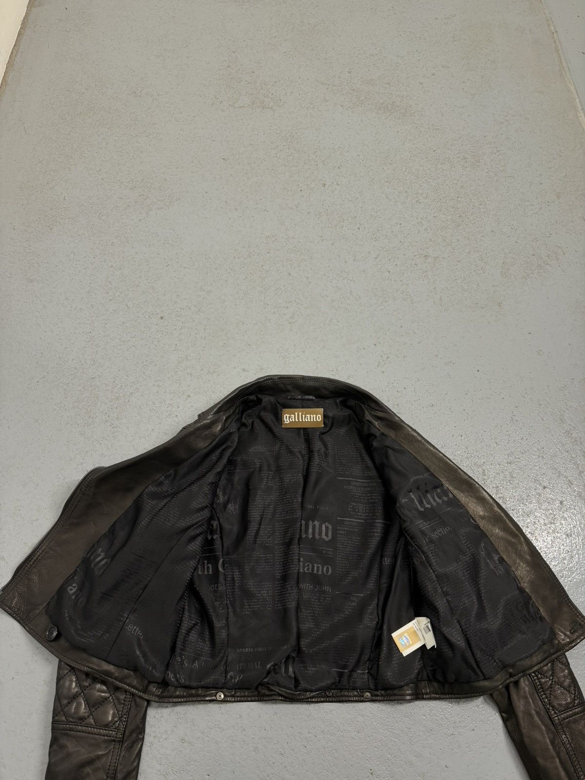 John Galliano Biker Leather Cropped Jacket