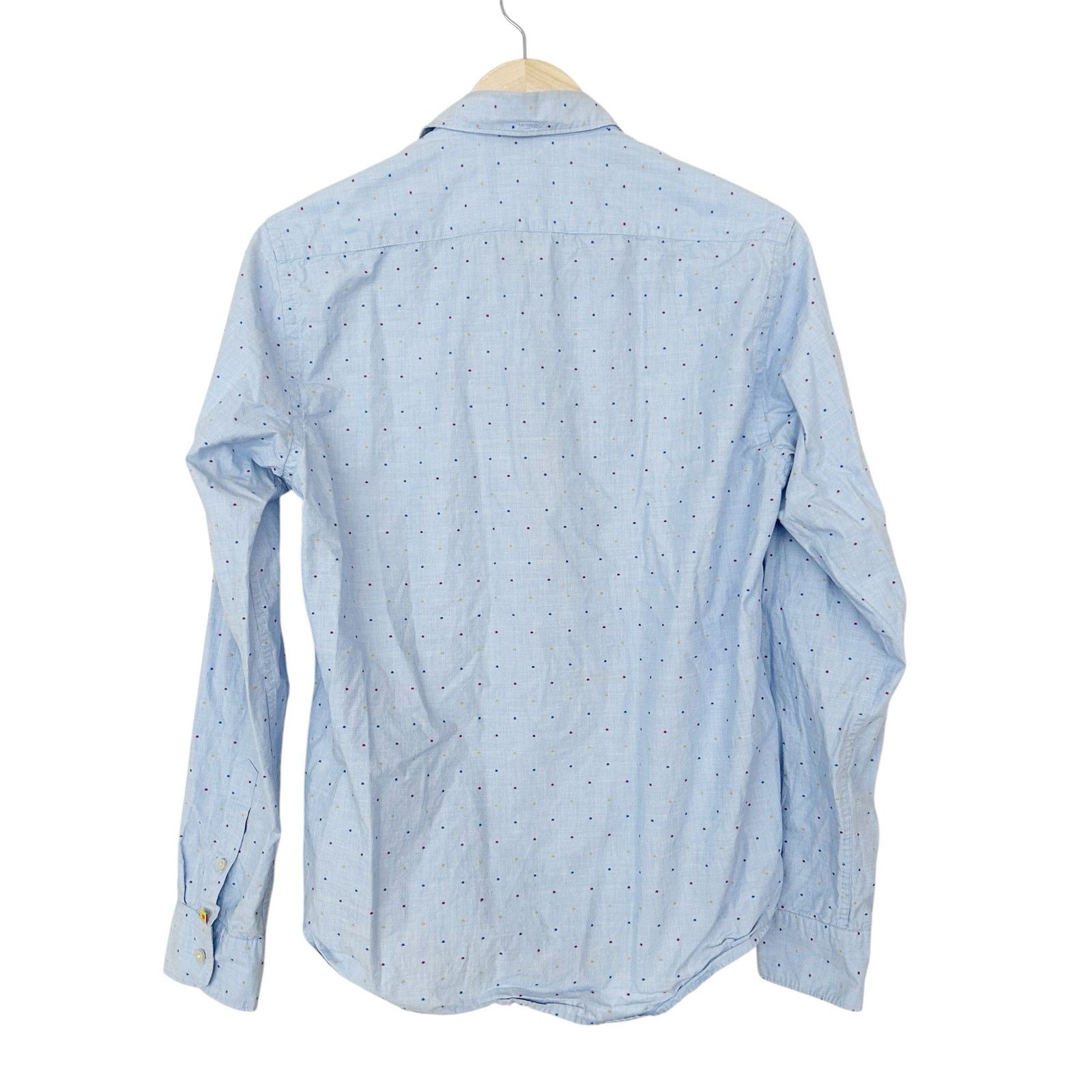 Scotch & Soda Scotch & Soda Blue Polka Dot Camp Button Down Shirt Sz M Size US M / EU 48-50 / 2 - 5 Thumbnail