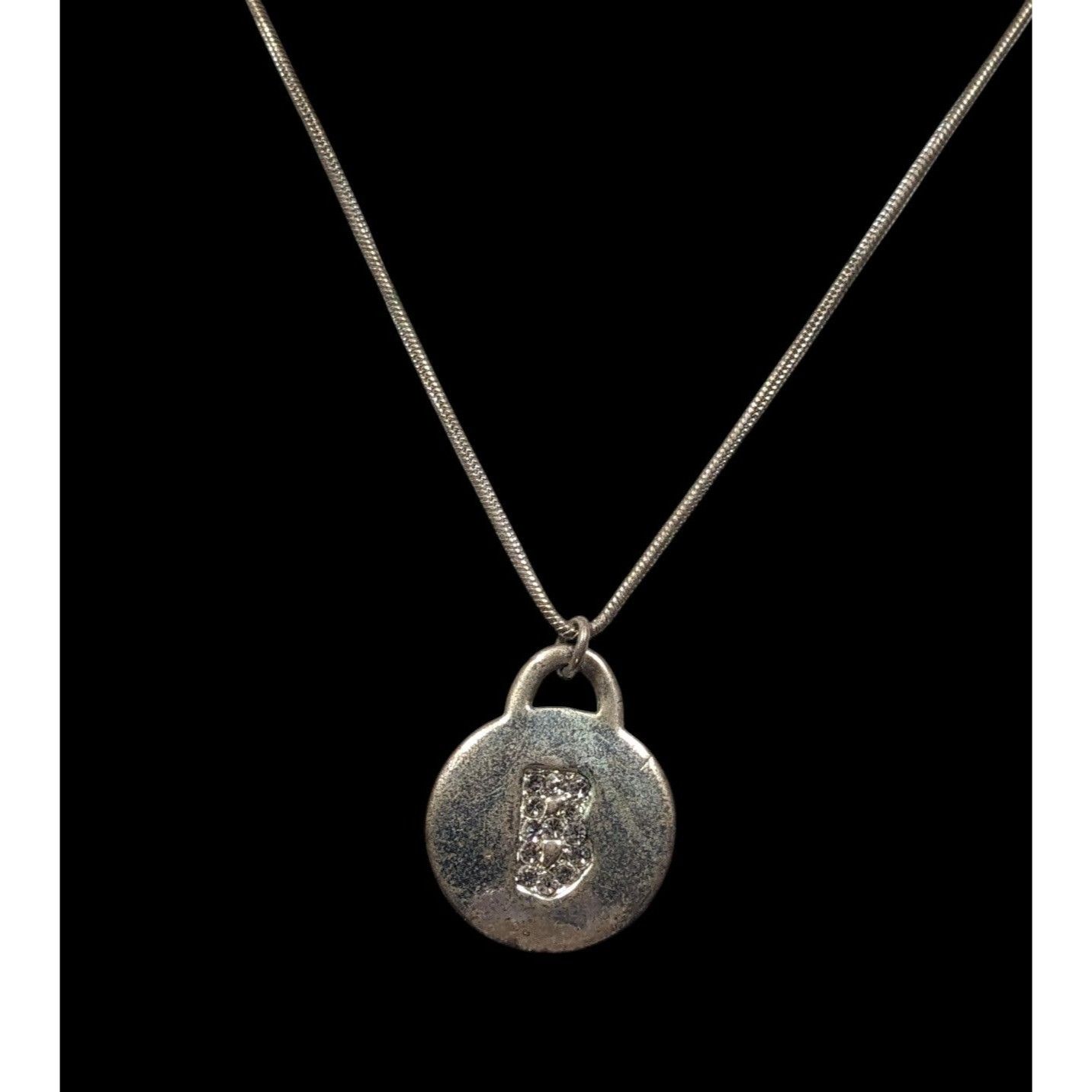 Other Pink Rhinestone Letter B Embellished Silver Tone Pendant Nec Size ONE SIZE - 2 Thumbnail
