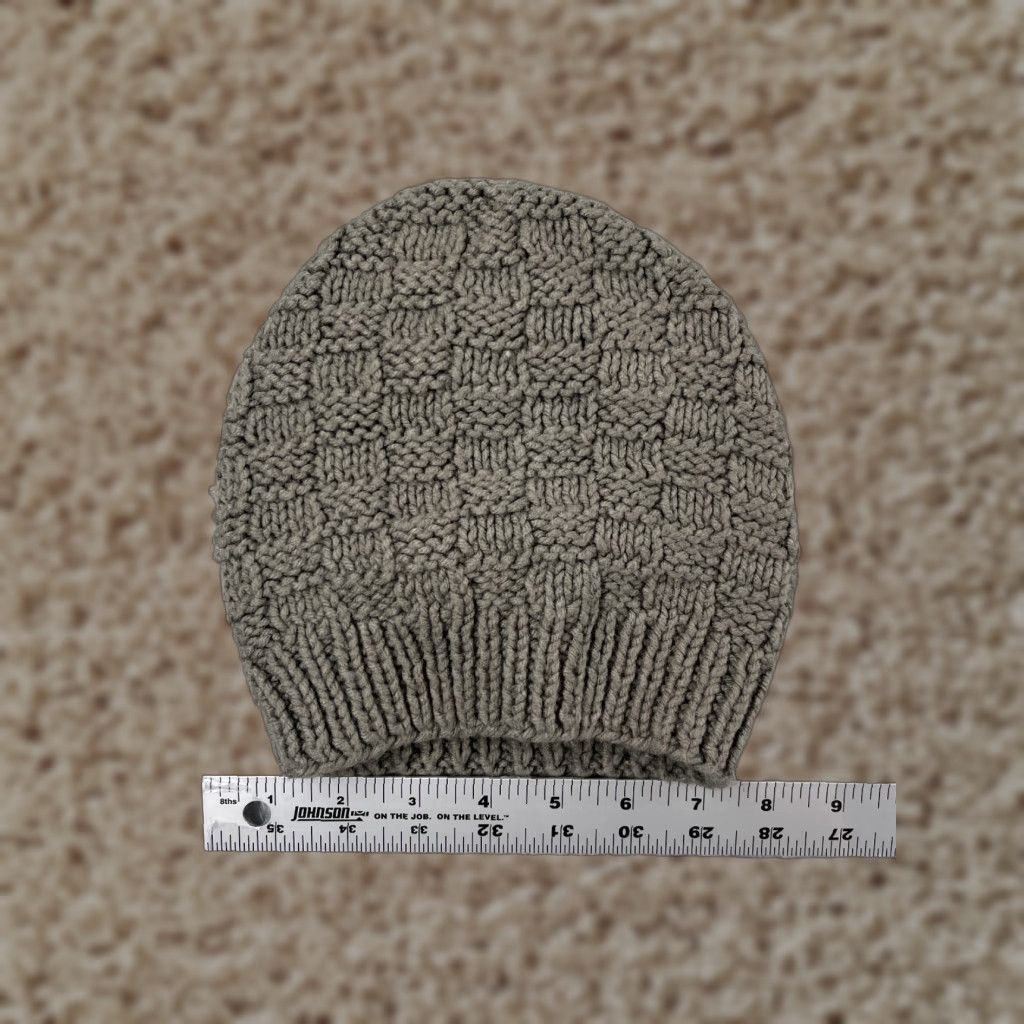 Vintage Beanie Beanie Toque Womens One Size Gray Knit Polyester Blend Basketweave Snow Ski Activewear Casual Size ONE SIZE - 1 Thumbnail