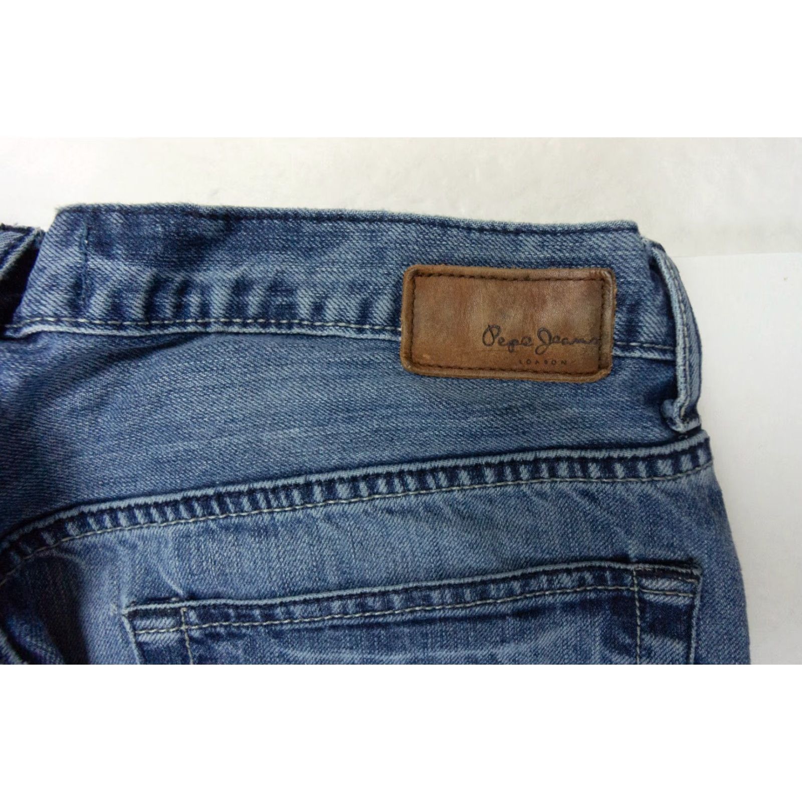 Pepe Jeans VINTAGE Pepe Jeans Jeans Men 34x29 Holborne Straight Regular Blue Denim Cotton 90s Concert Distressed Mens Size US 34 / EU 50 - 6 Thumbnail