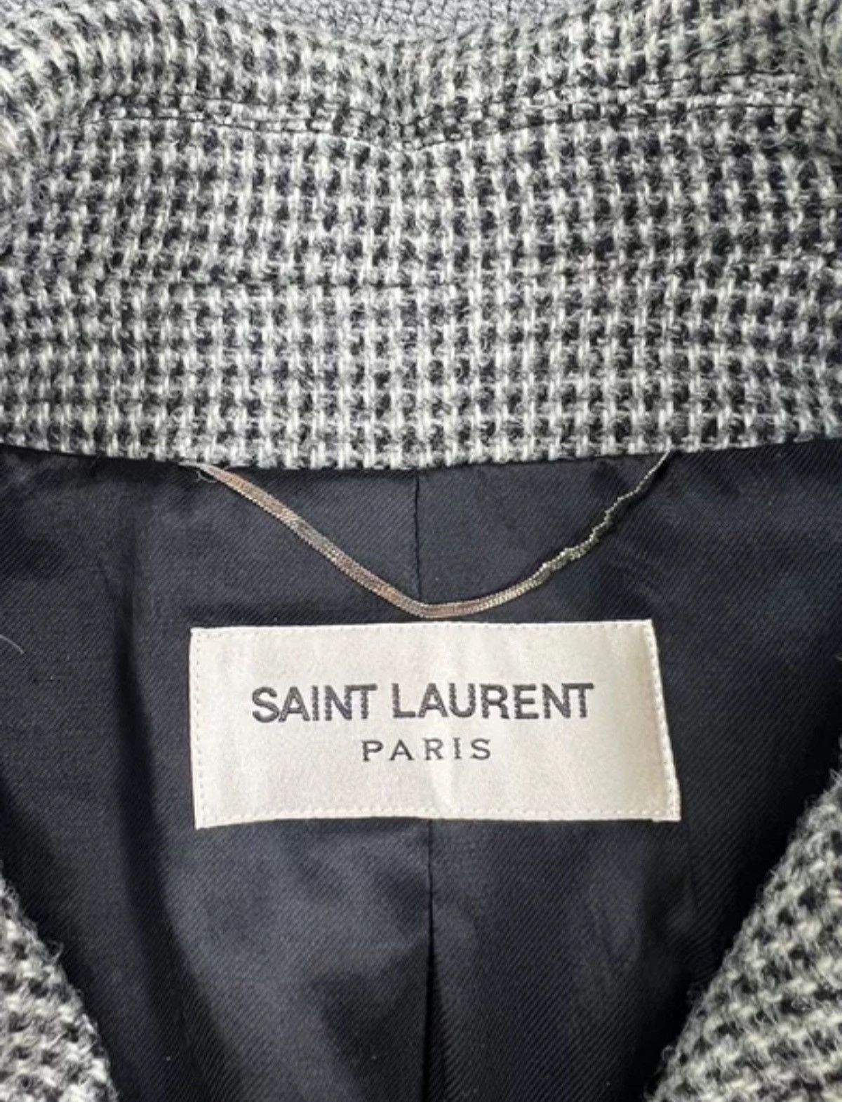 Saint Laurent Paris LAST CALL🔥🔥Saint Laurent Double-Breasted Houndstooth Coat Size US L / EU 52-54 / 3 - 3 Thumbnail