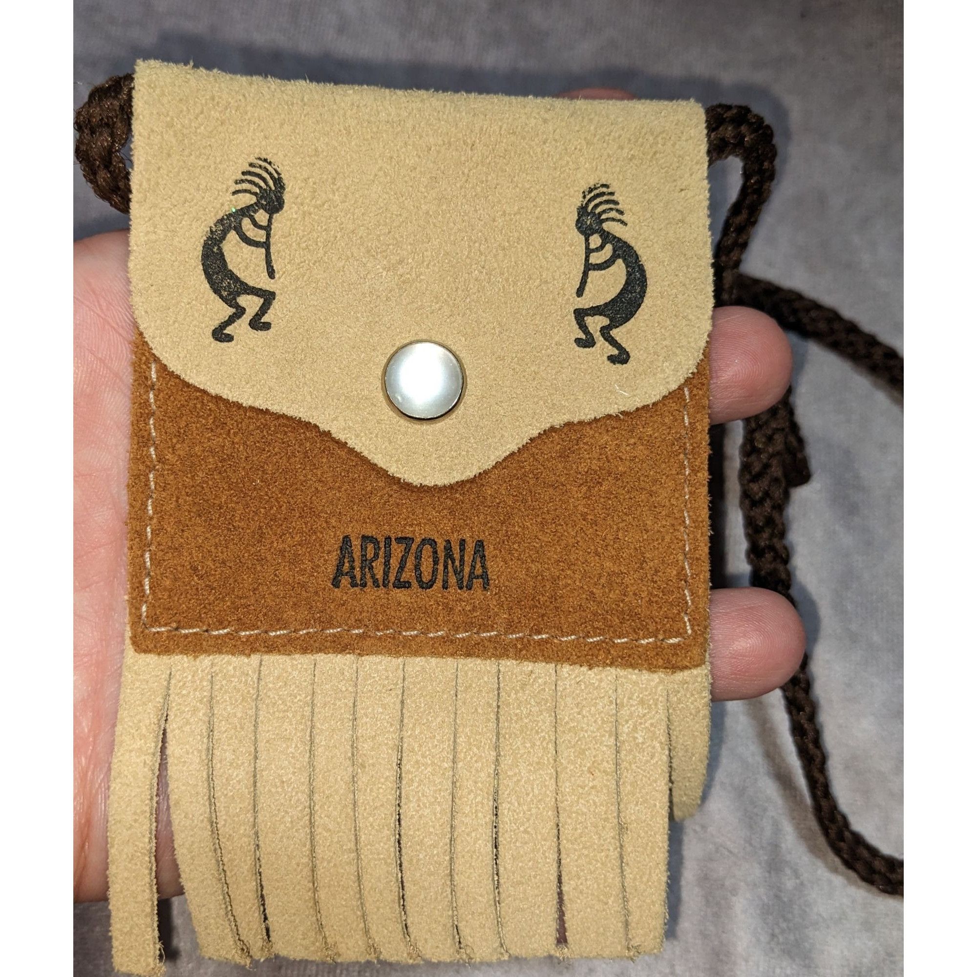 Other Arizona Kokopelli Leather Fringe Pouch Necklace With Beaded Size ONE SIZE - 2 Thumbnail