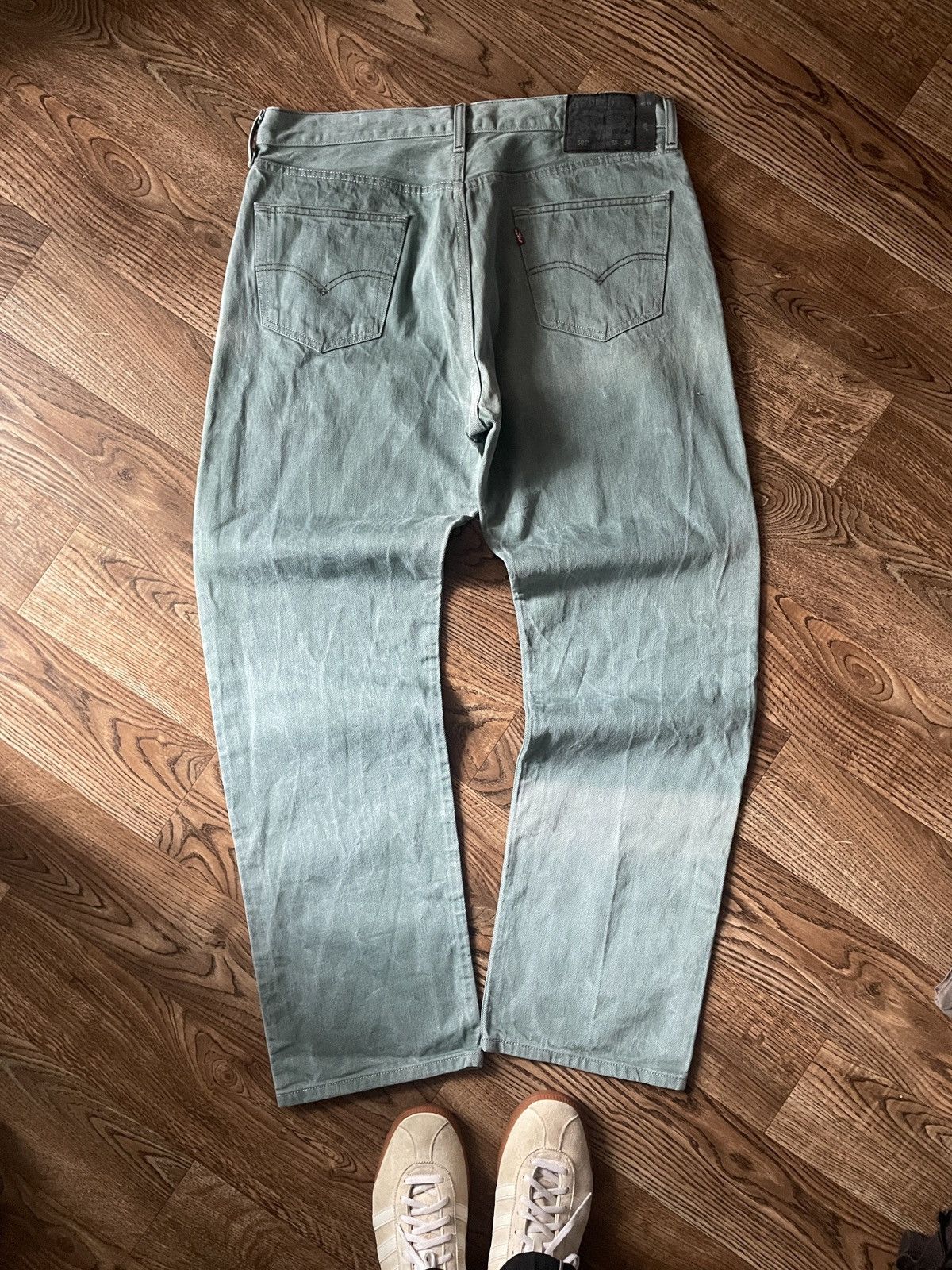 Vintage Levis 501 Green Button Fly Denim Jean
