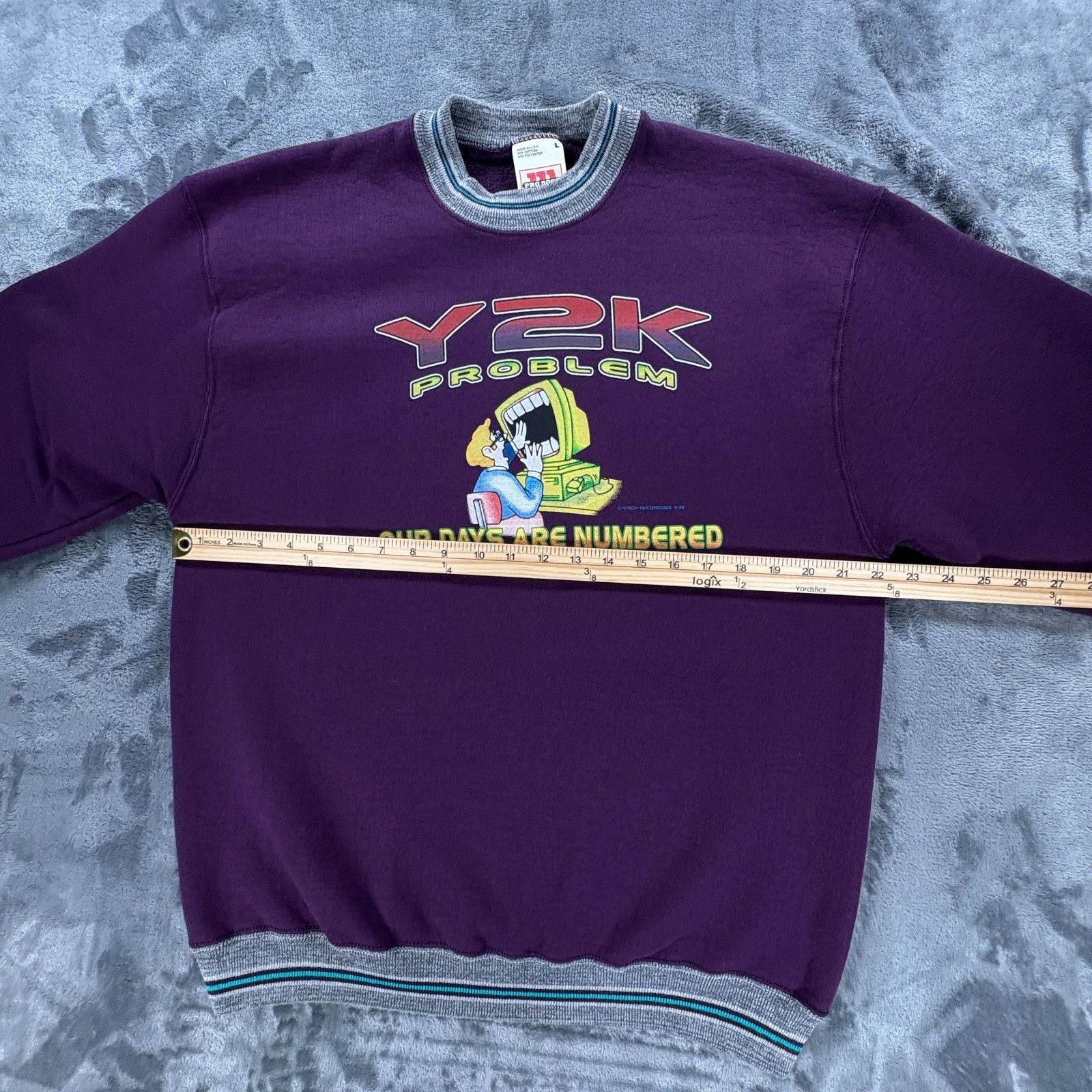 Wilson Vintage 1998 Y2K Problem Wilson Pro 500 Crewneck Sweatshirt Size US L / EU 52-54 / 3 - 6 Thumbnail