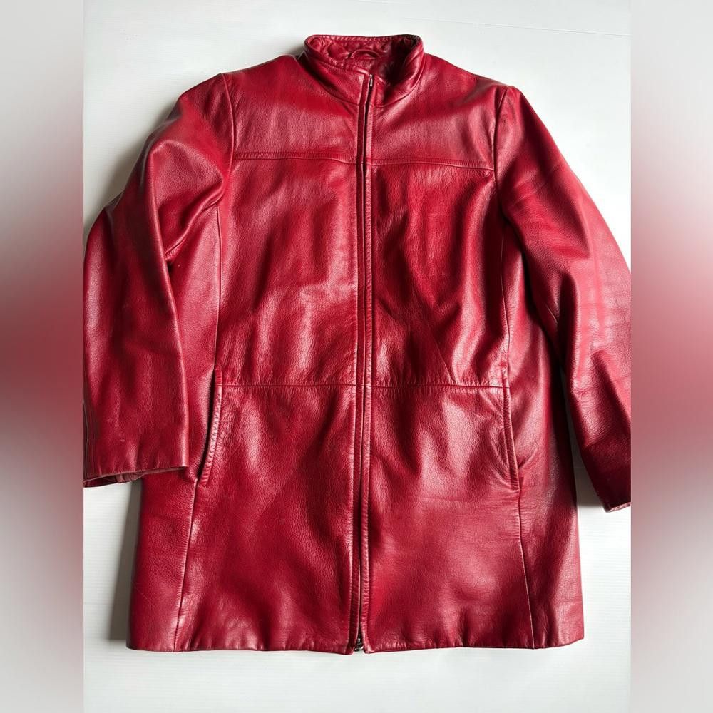 Danier Red Soft Leather Coat