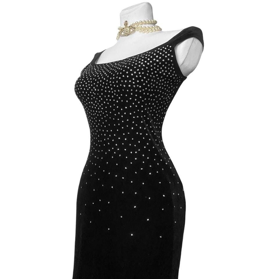 Vintage Beautiful maxi velvet dress with crystals Size M / US 6-8 / IT 42-44 - 2 Thumbnail