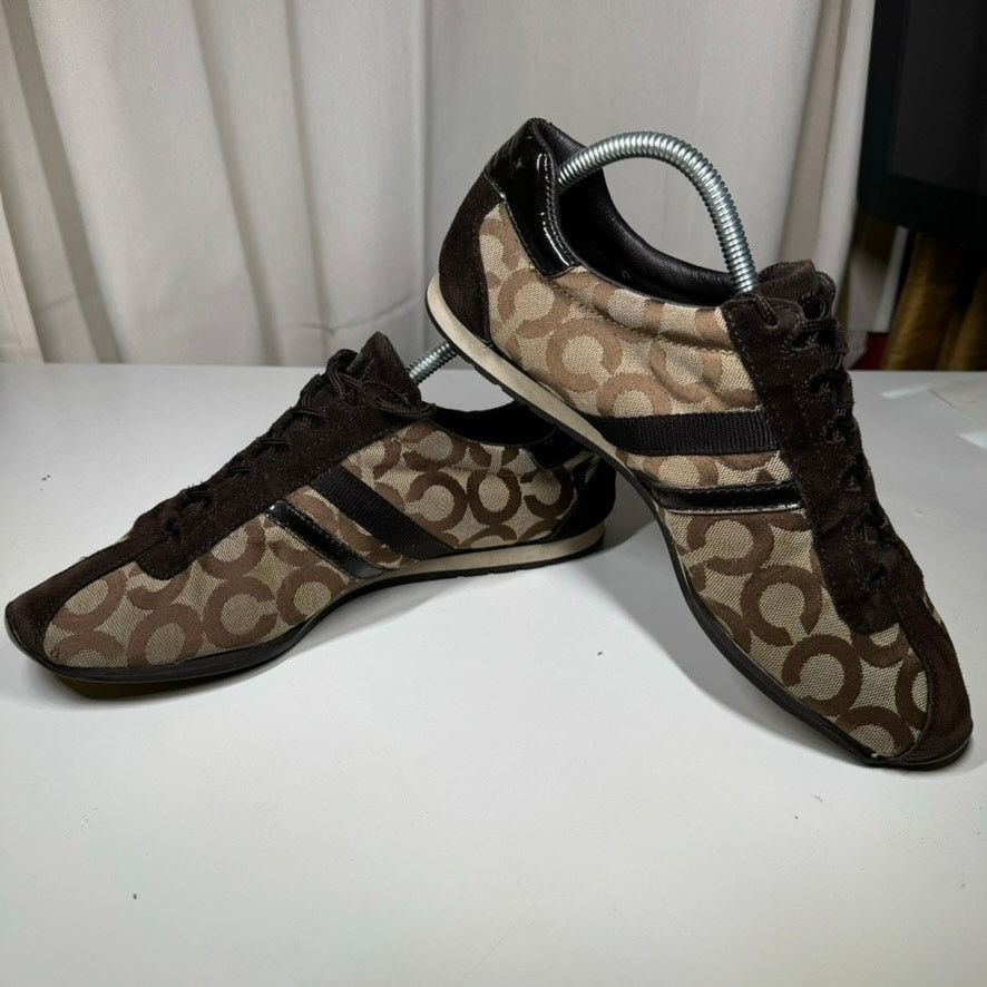 Coach Coach Kathleen Sneakers 10M Signature Logo Canvas Suede Size US 10 / IT 40 - 4 Thumbnail