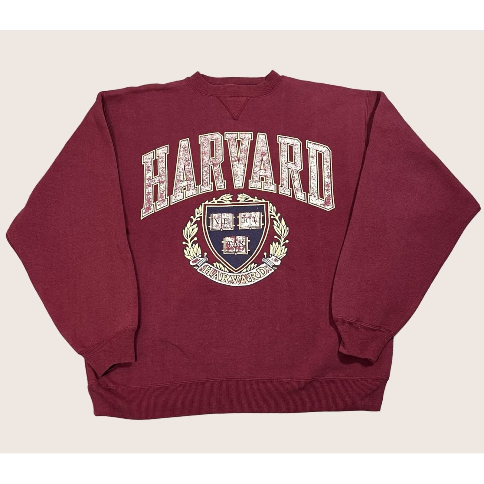 Vintage Harvard Sweatshirt Mens Medium Crewneck University Vintage 90s Burgundy Red Graphic Print Logo Size US M / EU 48-50 / 2 - 1 Thumbnail