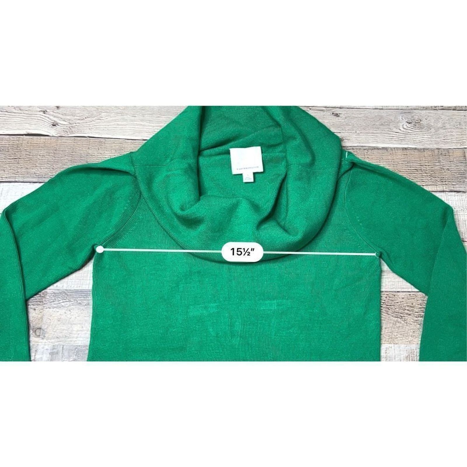Anthropologie Ett:wa Anthropologie Green Ribbed Knit Pullover SMALL Preppy Size S / US 4 / IT 40 - 6 Thumbnail
