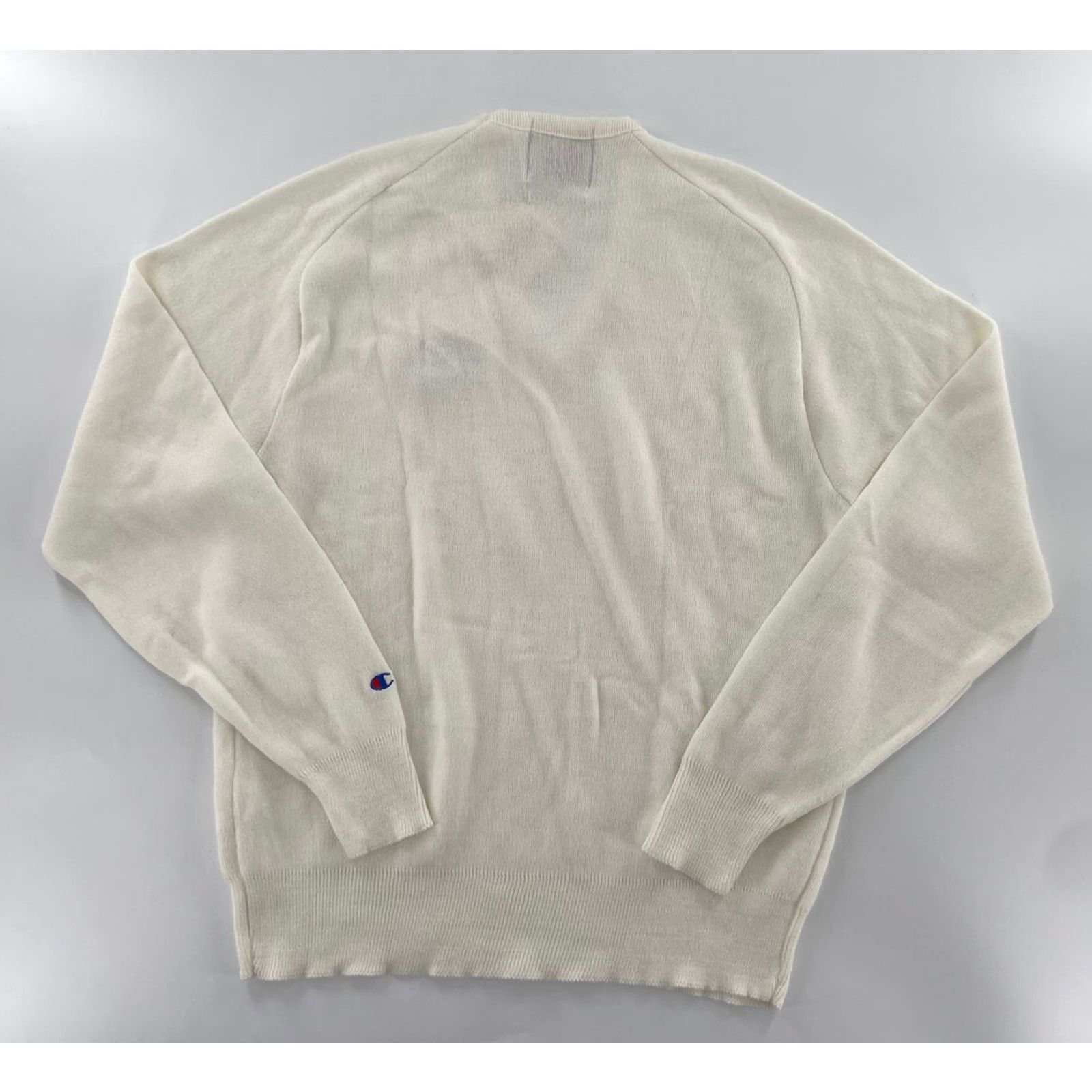 Champion VINTAGE Champion Sweater Adult XL White V-Neck Pullover Football Mens Size US XL / EU 56 / 4 - 3 Thumbnail