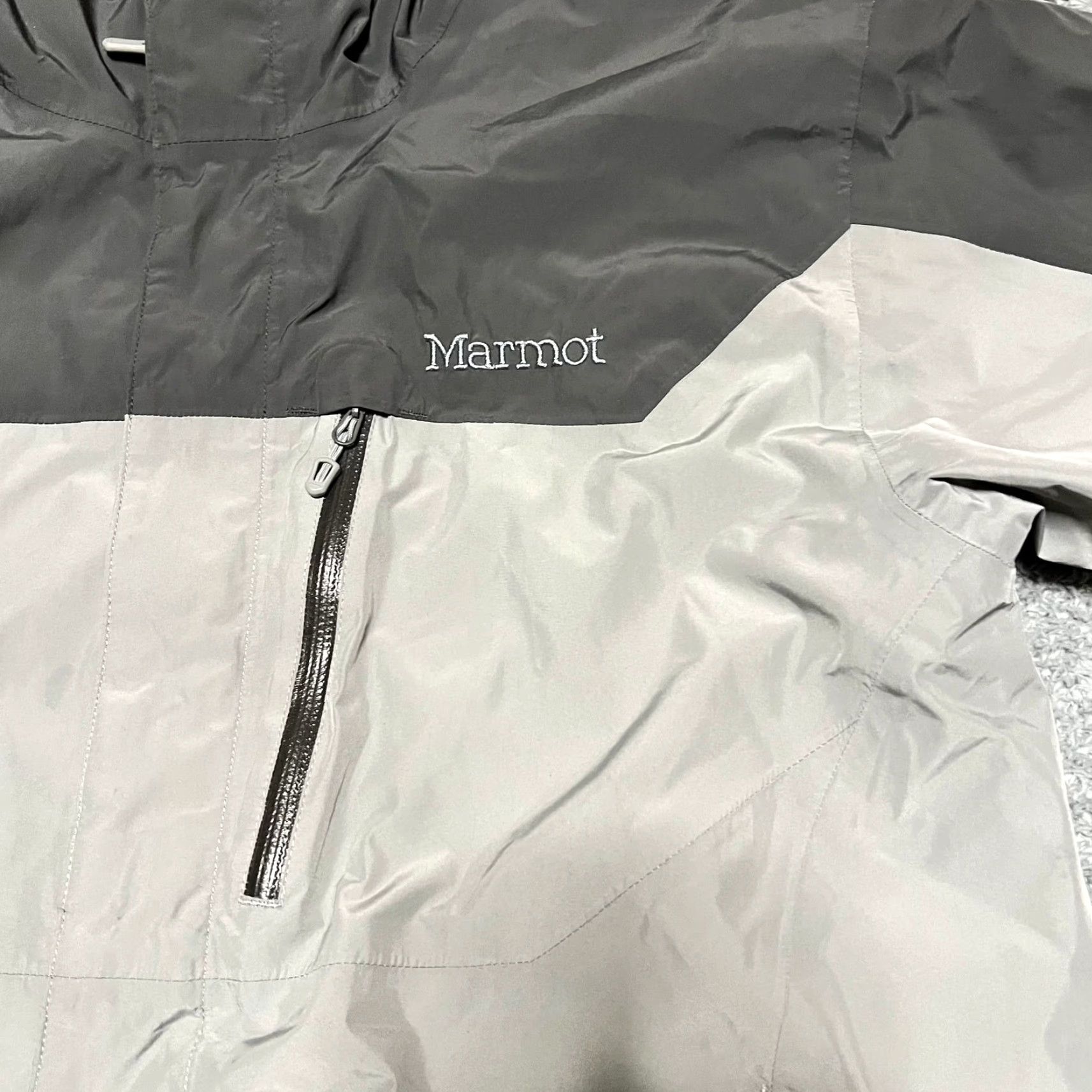 Marmot Marmot Jacket Mens Medium Gray Lightweight Hooded Windbreaker stain Size US M / EU 48-50 / 2 - 2 Thumbnail