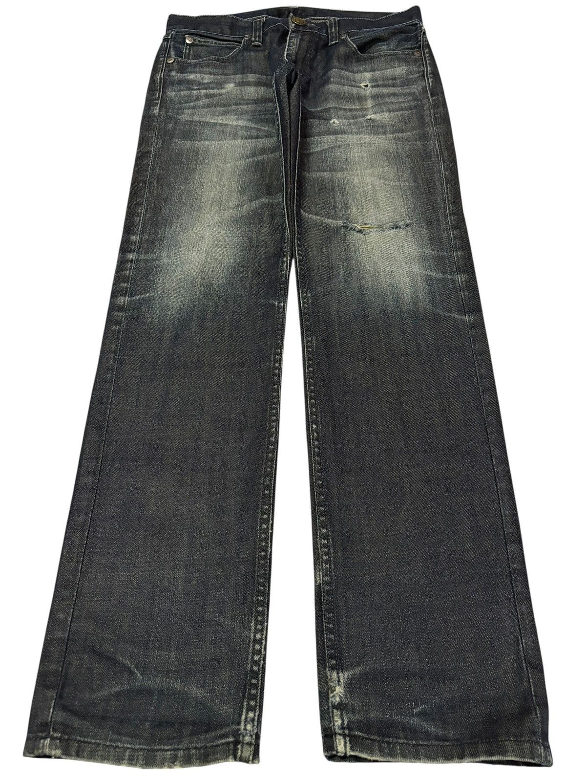 Japanese Brand Vtg Back Number Japan Faded Distressed Jeans Size US 31 - 1 Thumbnail
