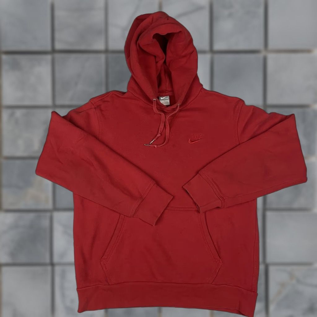 Nike VINTAGE Nike Sweatshirt Hoodie Adults M Red Embroidered Swoosh Pullover Nike Sportswear Size US M / EU 48-50 / 2 - 1 Thumbnail