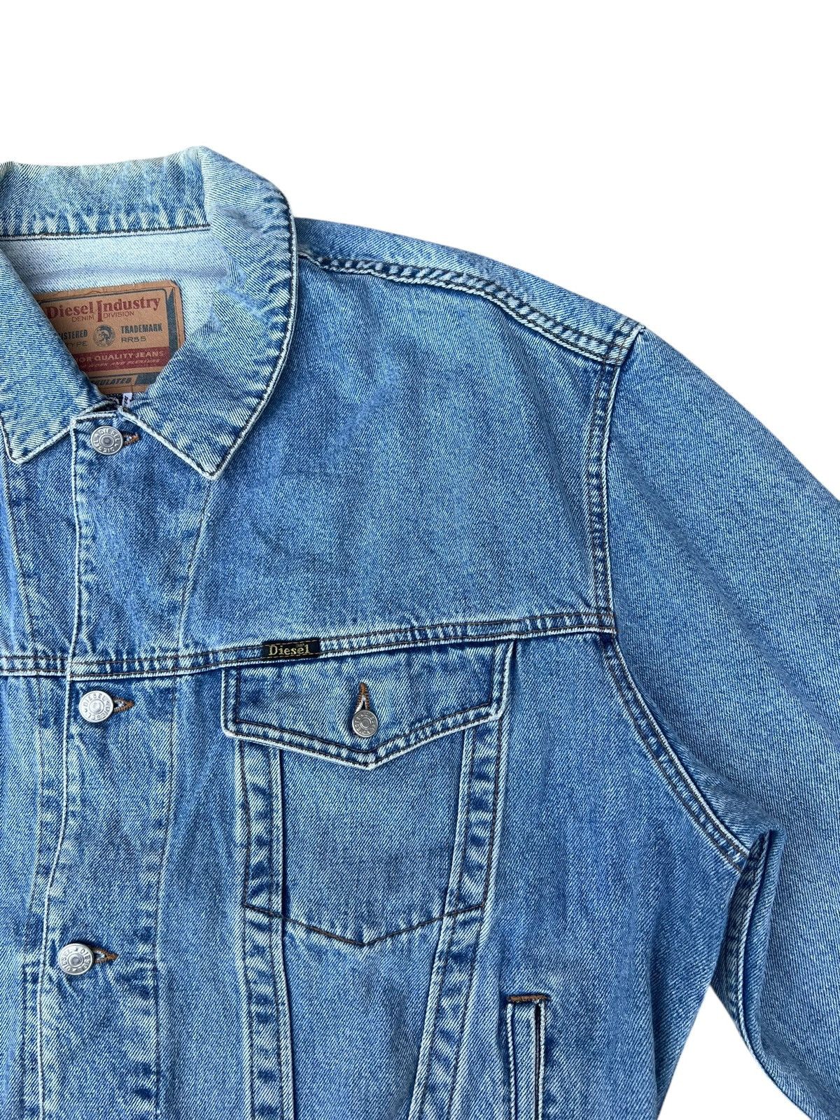 Diesel 90s Diesel Stars Series Distress Mud Denim Trucker Jacket Size US XL / EU 56 / 4 - 9 Thumbnail