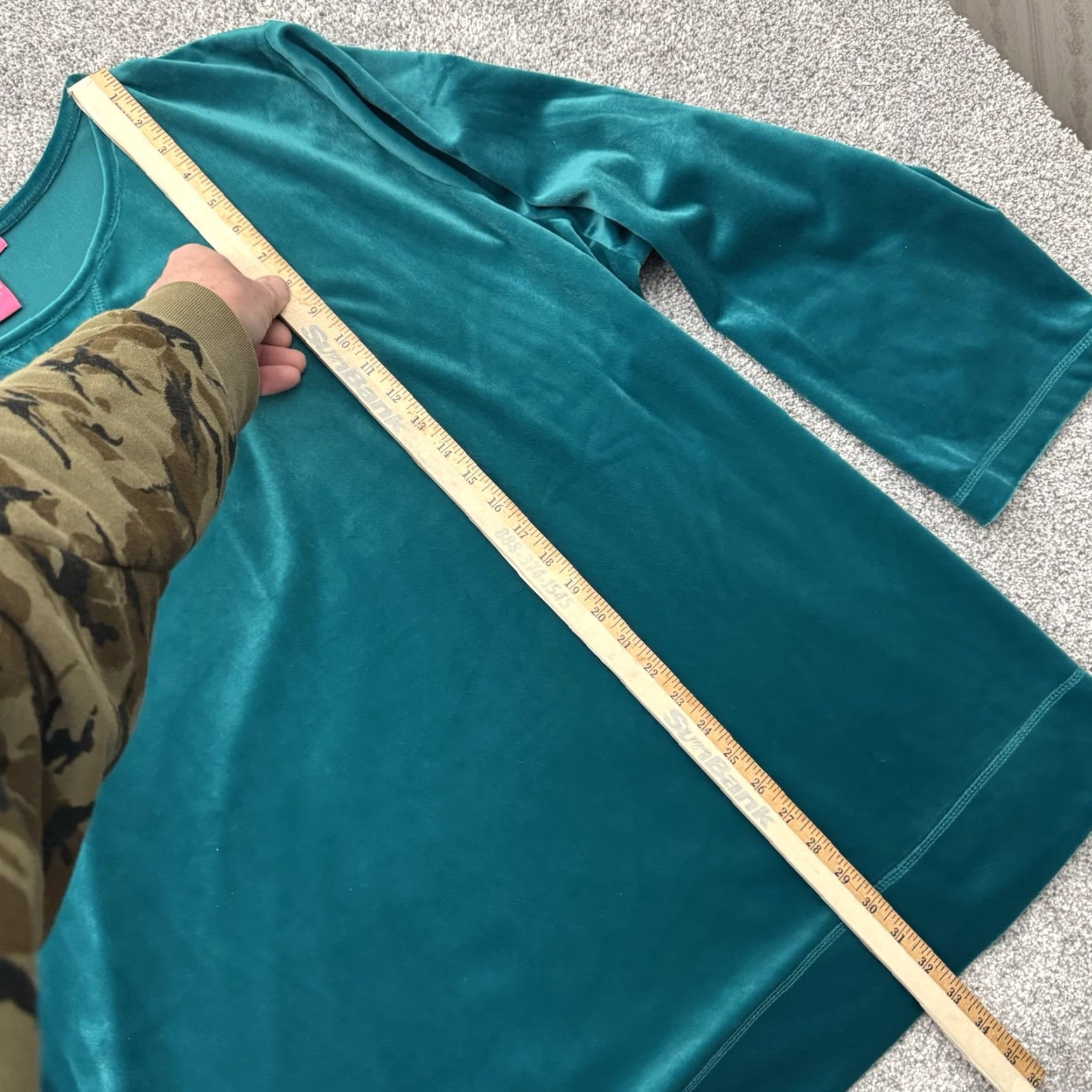 Vintage Woman Within Velour Top Plus 4X Green Round Neck Long Sleeve Pullover Blouse Casual Womens Christmas Weekend Casual Chic Size XXL / US 16-18 / IT 52-54 - 2 Thumbnail
