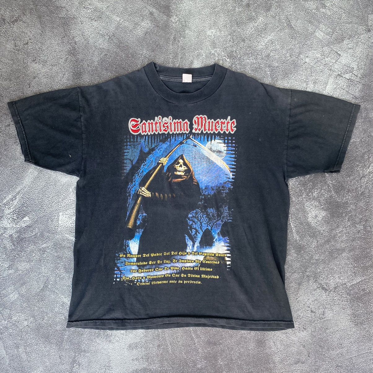 Vintage Rare Cantisima Muerte Soul Reaper Skulls Rap Tee