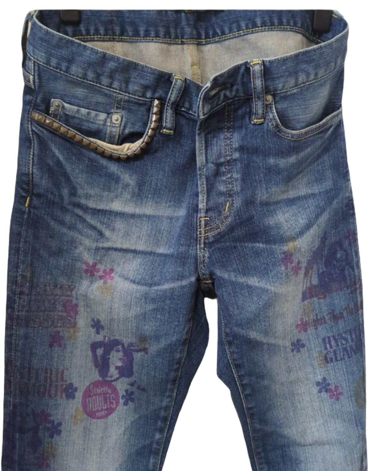 Hysteric Glamour Patch Work Studded Selvedge Japanese Denim Jeans Size US 30 / EU 46 - 2 Thumbnail