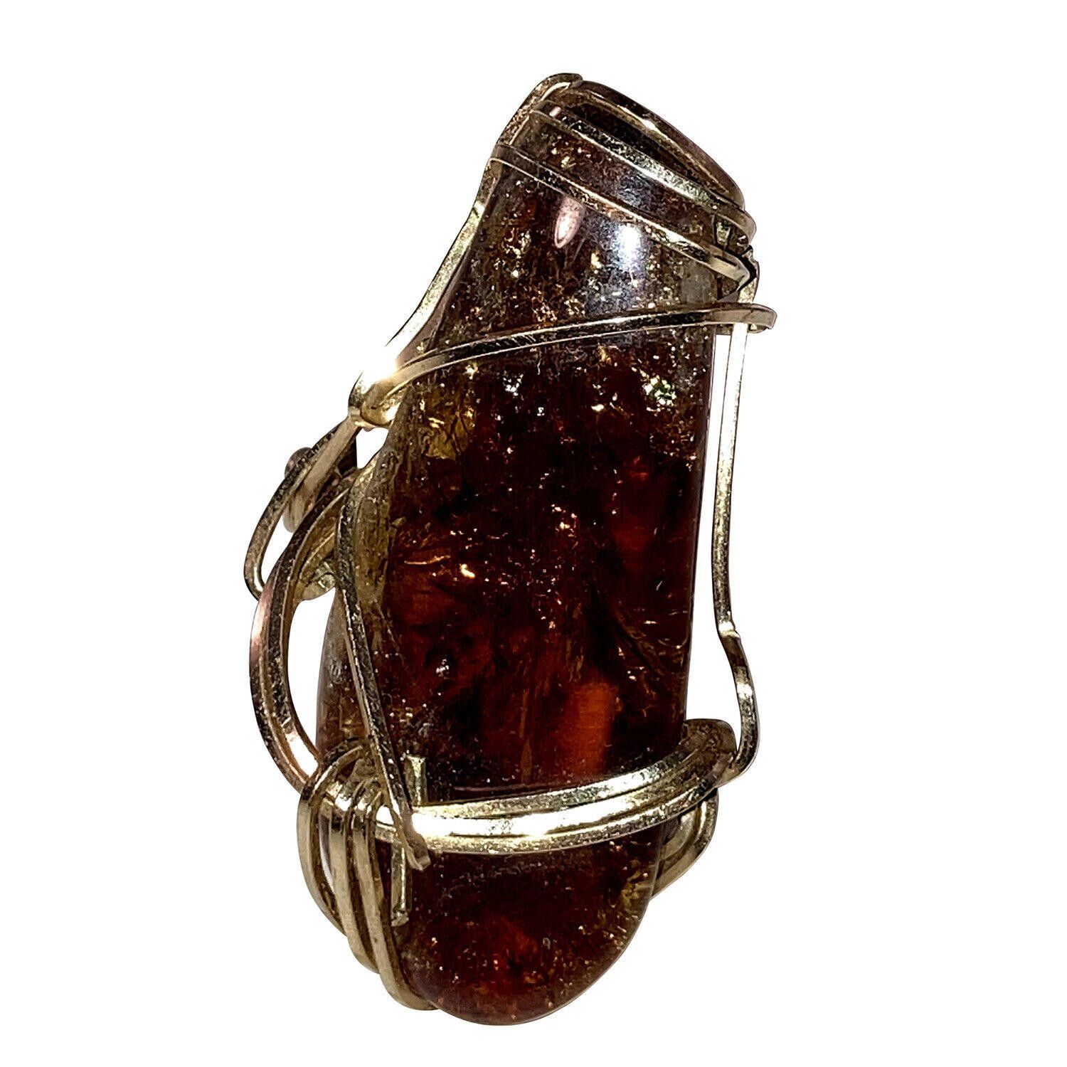 Handmade Hand Made Gold Filled Tumbled Honey Citrine Cocktail Ring Size ONE SIZE - 1 Thumbnail
