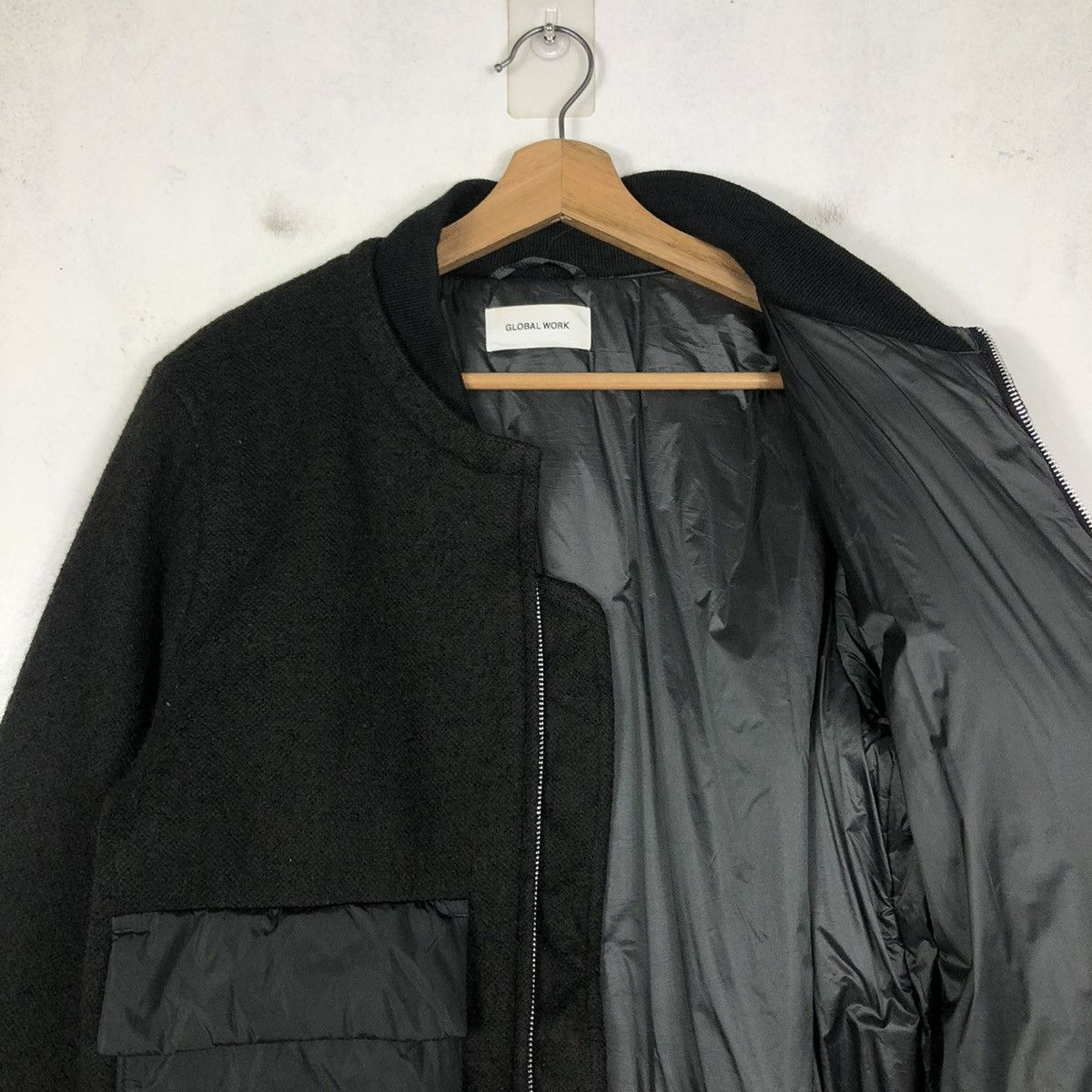Japanese Brand 📌VINTAGE WOOL BIKER BOMBER JACKET GLOBAL WORK JAPAN Size US M / EU 48-50 / 2 - 12 Thumbnail