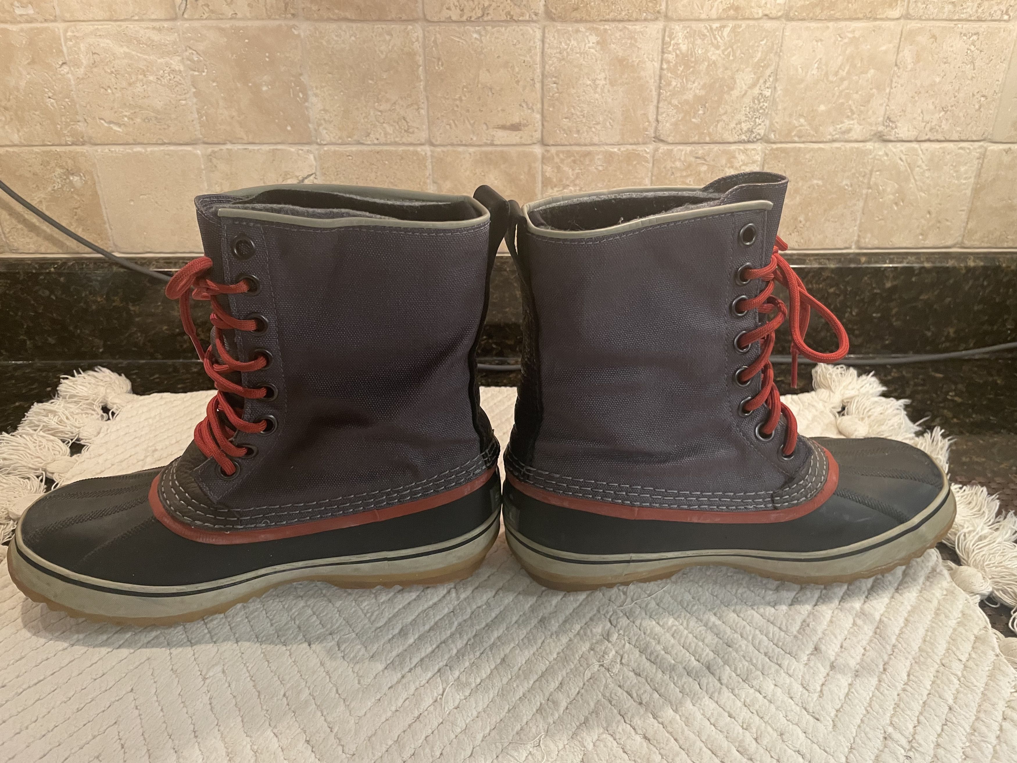 SOREL SOREL WINTER BOOTS - Grey/Red/Navy - Felt Lined - MENS Size US 8 / EU 41 - 8 Thumbnail