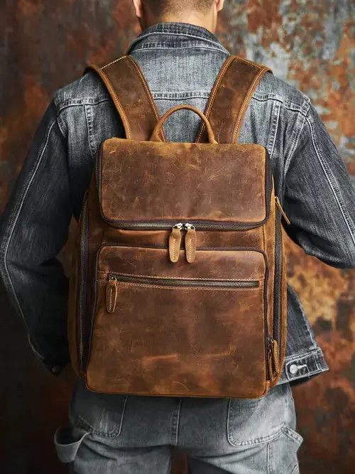 Genuine Leather × Japanese Brand Unique Leather Backpack Retro Style Size ONE SIZE - 1 Thumbnail