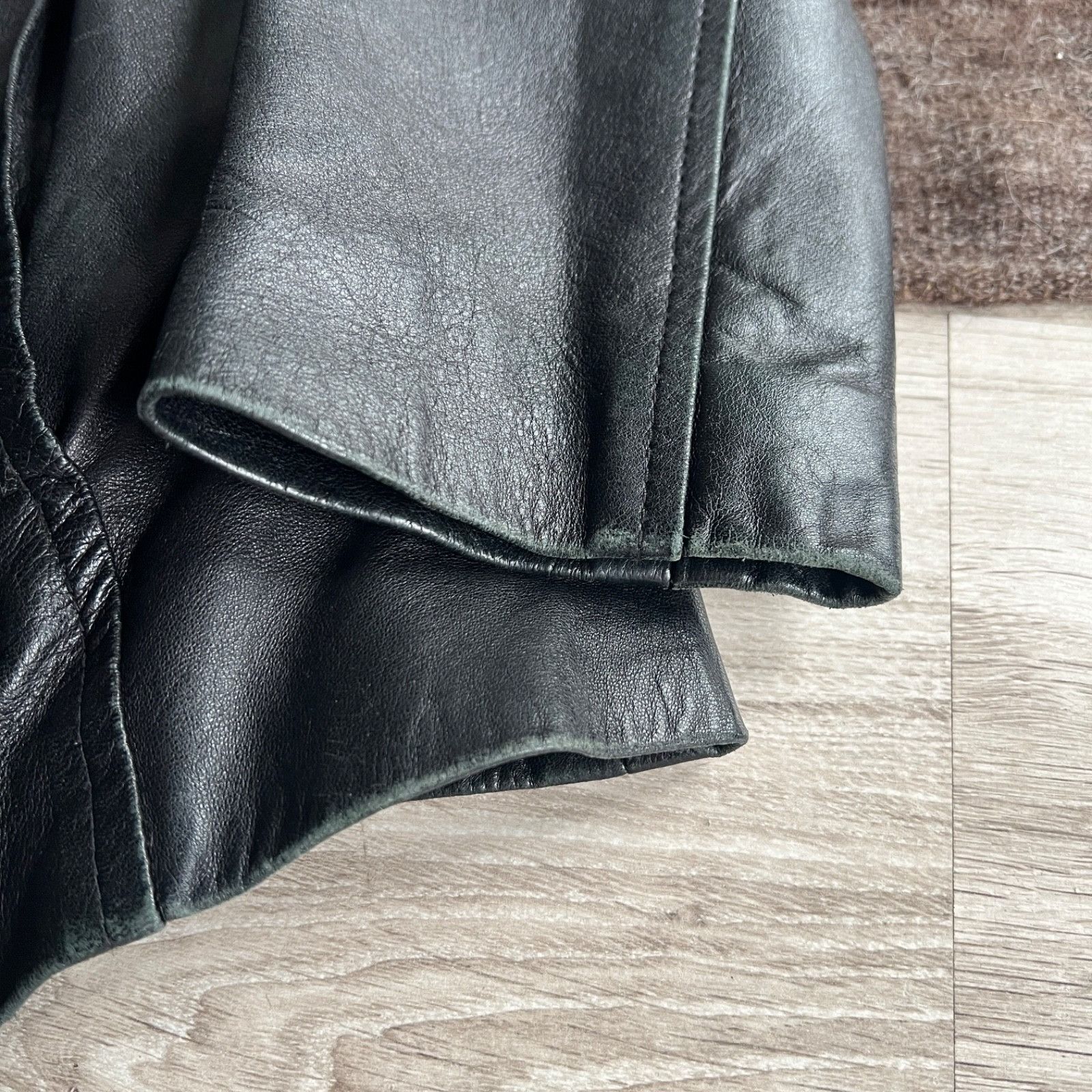 Genuine Leather Vintage French European Leather Minimalist Jacket 9908AC Size L / US 10 / IT 46 - 7 Thumbnail