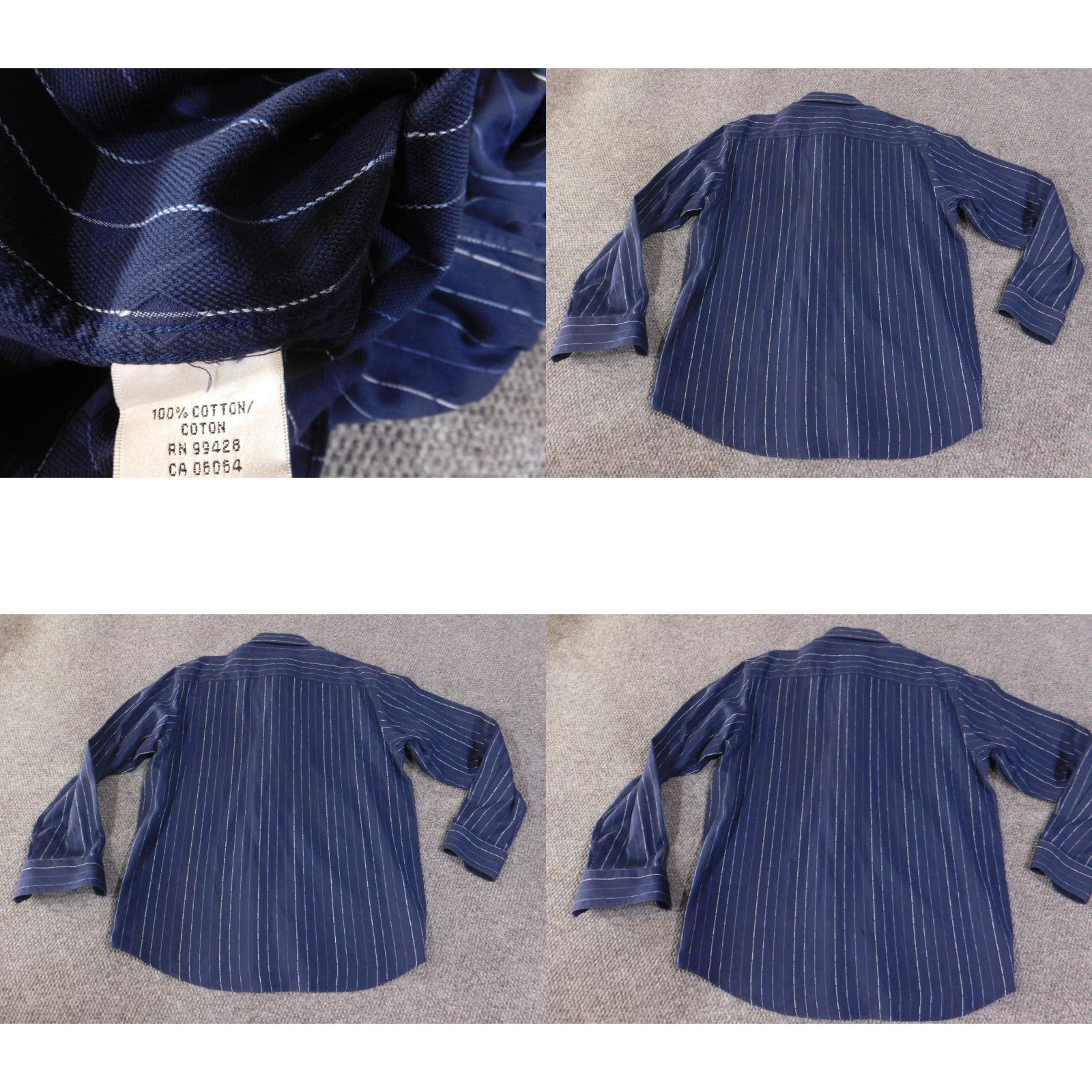 BUGATCHI Bugatchi Shirt Mens 2XL Blue Striped Long Sleeve Button-Up Classic Cotton Top Size US XXL / EU 58 / 5 - 8 Thumbnail