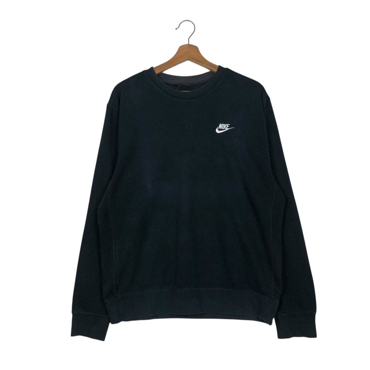 Nike 📌Vintage Sweatshirt Nike Big Logo Rich Black Size US M / EU 48-50 / 2 - 2 Thumbnail