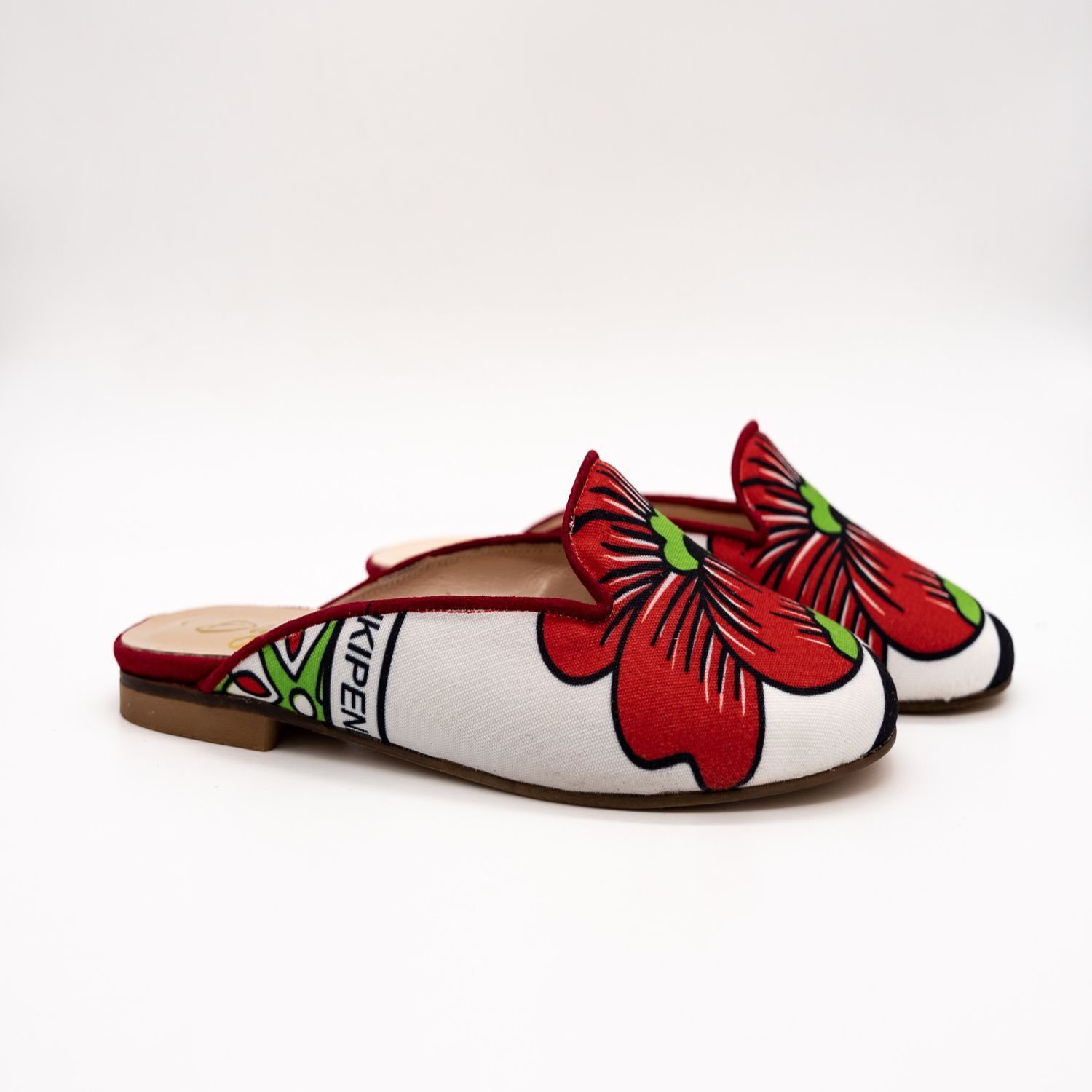 BIZU Chic Mule, Slip On - Red & White Shoes, Made In Italy, Raha Size US 8.5 / IT 38.5 - 3 Thumbnail