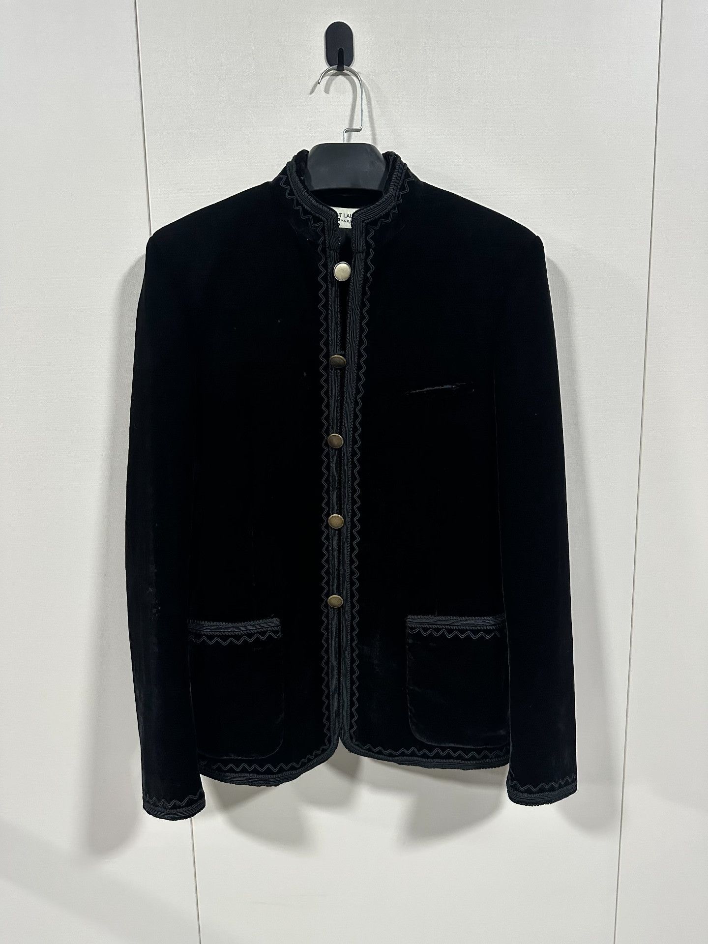 Saint Laurent Paris Saint Laurent Velvet Embroidered Jacket Size US S / EU 44-46 / 1 - 1 Thumbnail