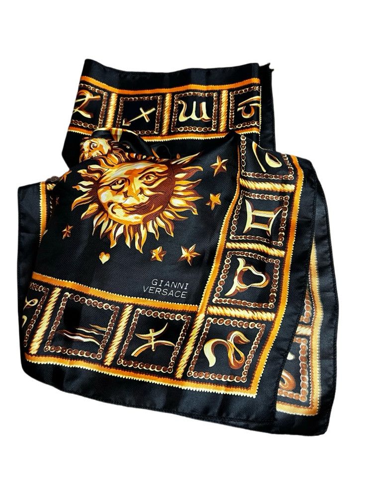 Versace Vintage 1980's-1990's Gianni Versace Zodiac Silk Scarf Size ONE SIZE - 1 Thumbnail
