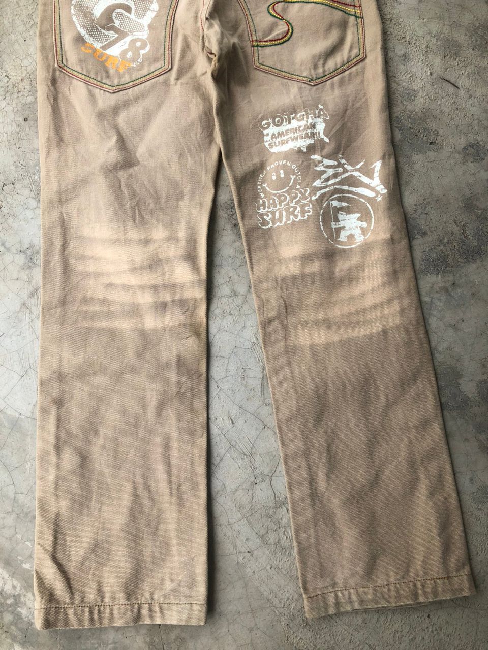 Gotcha × Vintage Vintage Gotcha Duck Canvas Surf Style Rasta Jeans Size US 30 / EU 46 - 15 Thumbnail