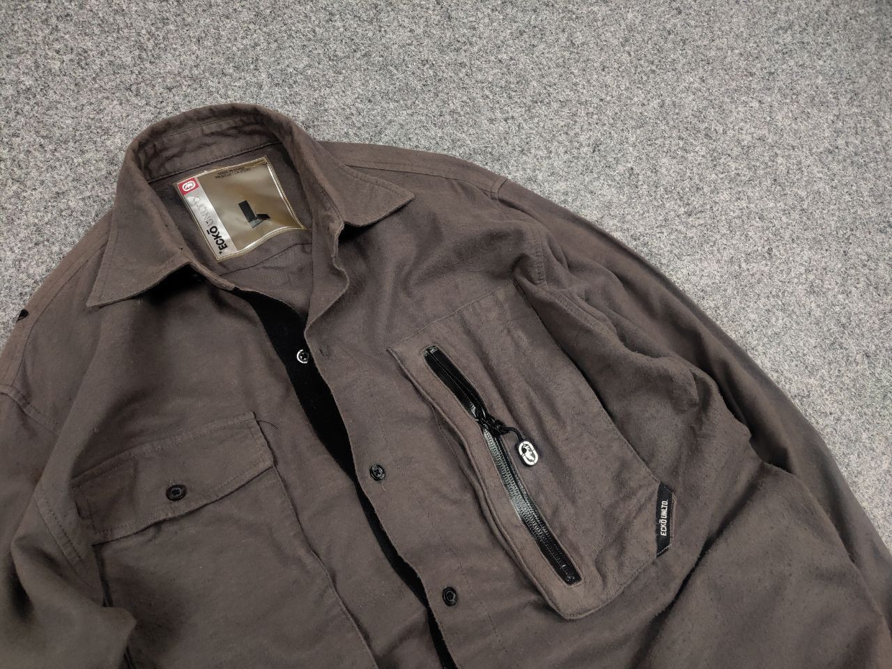 Ecko Unltd. Vintage Ecko Unltd y2k flannel overshirt pocket military Size US L / EU 52-54 / 3 - 5 Thumbnail