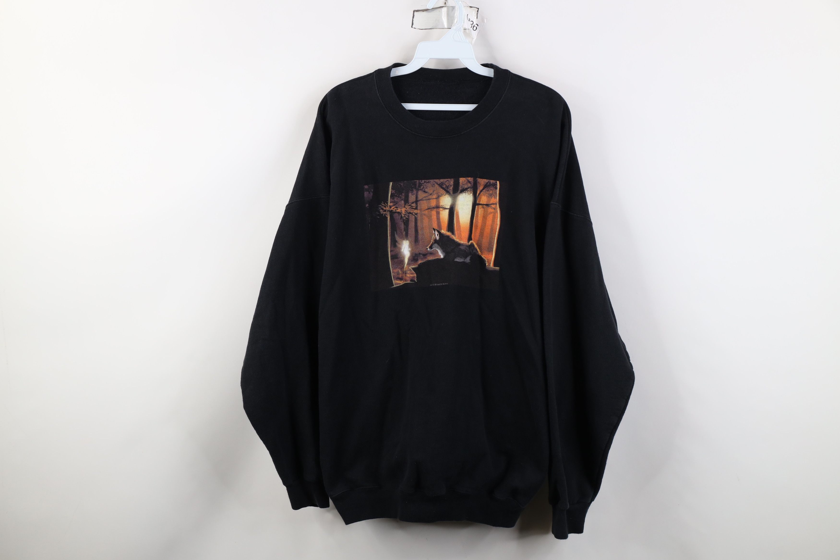 Vintage Vintage 90s Streetwear Fantasy Fox Fairy Crewneck Sweatshirt Size XXL / US 16-18 / IT 52-54 - 1 Thumbnail