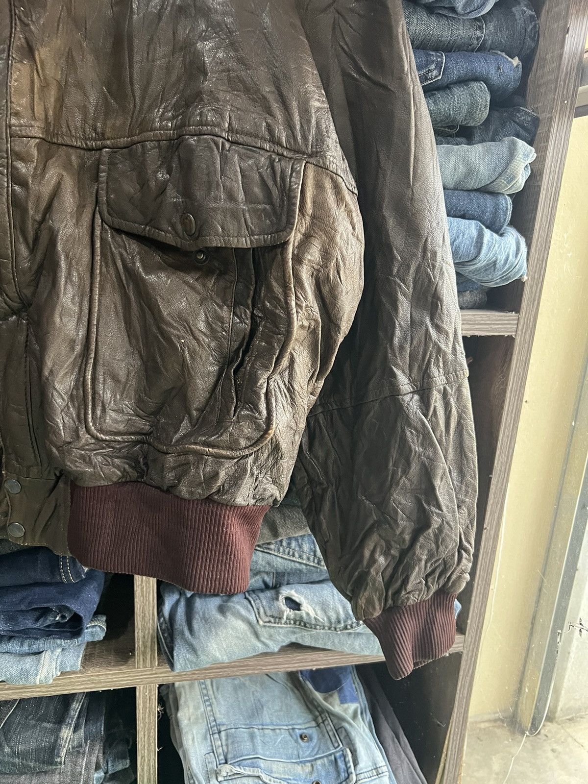 Genuine Leather 🔥Vintage Unknown Brand Real Leather Jacket Size US XL / EU 56 / 4 - 8 Thumbnail