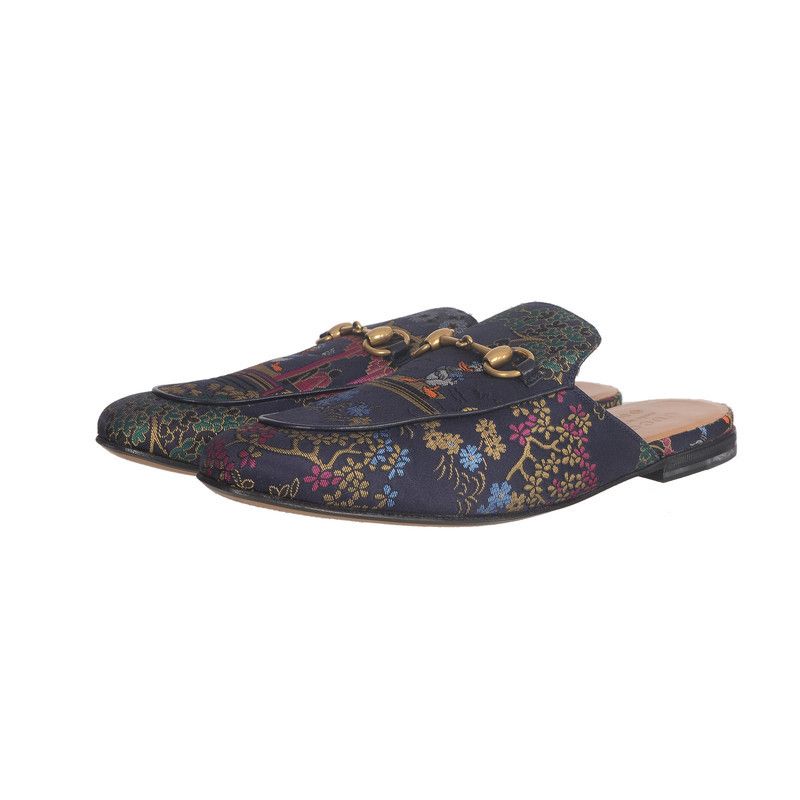 Gucci Gucci Floral Print Slip-On Flat Shoes 0079 Size US 8.5 / EU 41-42 - 1 Thumbnail