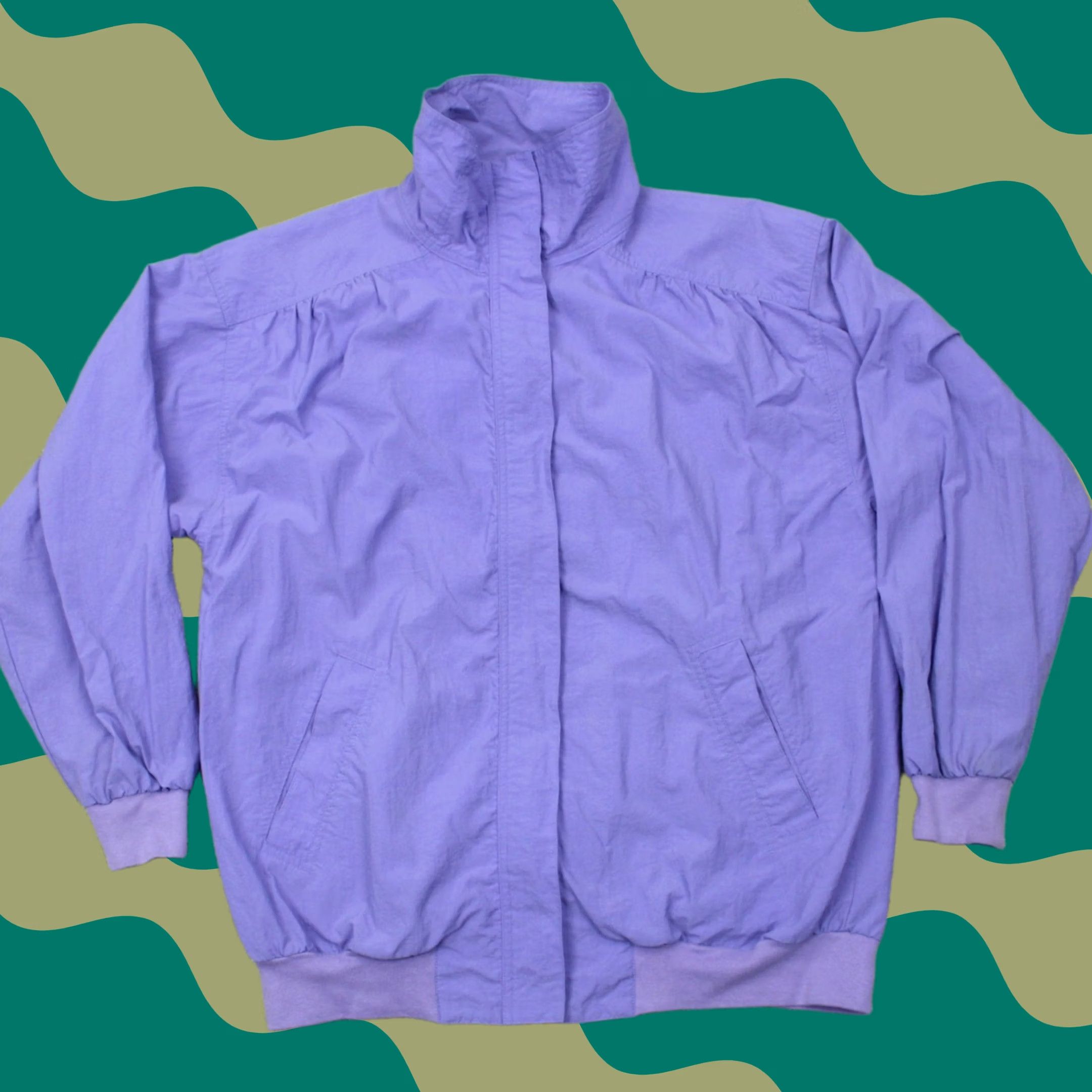 Vintage Alfred Dunner Purple Full Zip Windbreaker Jacket Womens Medium 100% Nylon Solid Mid-Length Zip Front Coat Jacket Size M / US 6-8 / IT 42-44 - 1 Thumbnail
