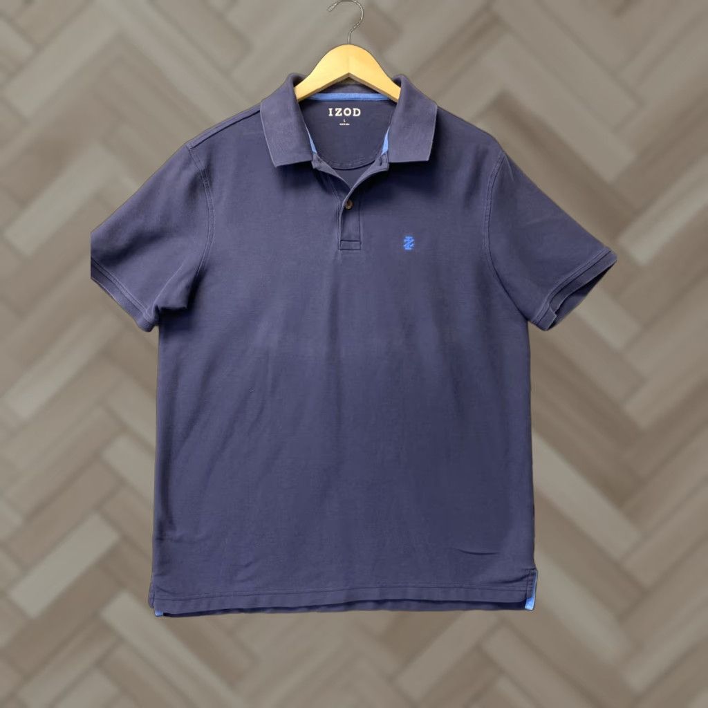 Izod VINTAGE IZOD Polo Shirt Size L Unisex Adults Cotton Short Sleeve Blue Casual Basic 80s Size L / US 10 / IT 46 - 1 Thumbnail