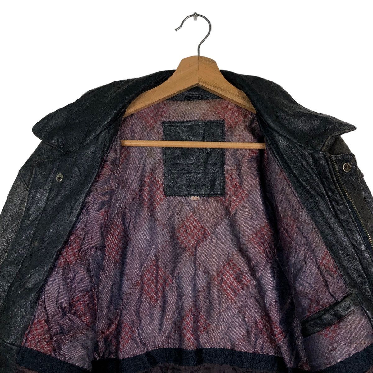 Genuine Leather 🔥90’s Vintage Genuine Leather Jacket Bomber Red Stage Japan Size US M / EU 48-50 / 2 - 11 Thumbnail