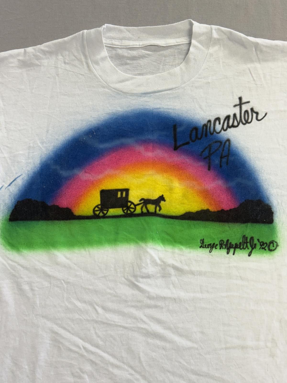 Other Vintage Amish Art T-shirt Lancaster Pennsylvania Airbrush 92 Size US L / EU 52-54 / 3 - 2 Thumbnail