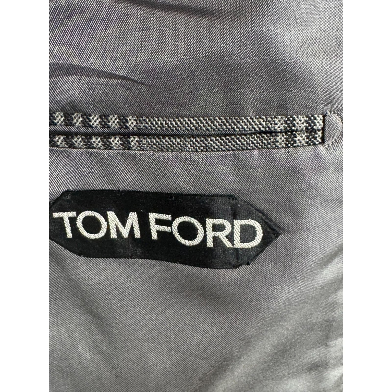 Tom Ford Tom Ford Gray Plaid Peak Lapel Wool Blazer 56R 46R US Size 46R - 6 Thumbnail