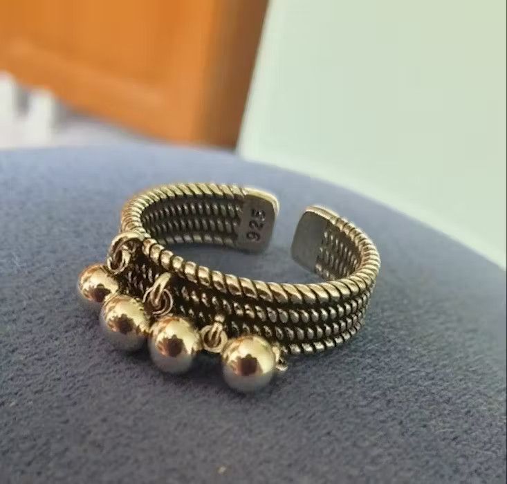 Jewelry × Vintage Creative Beads Ring Size ONE SIZE - 5 Thumbnail