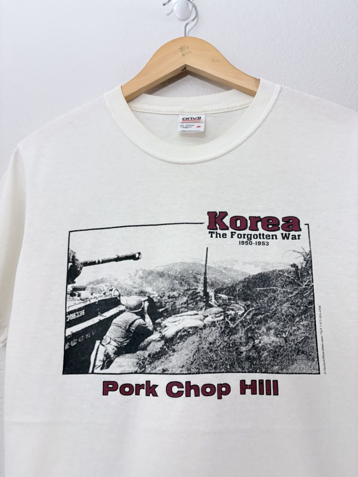 Vintage 90s Korean War Pork Chop Hill Vintage World War II Tee Shirt Size US M / EU 48-50 / 2 - 2 Thumbnail